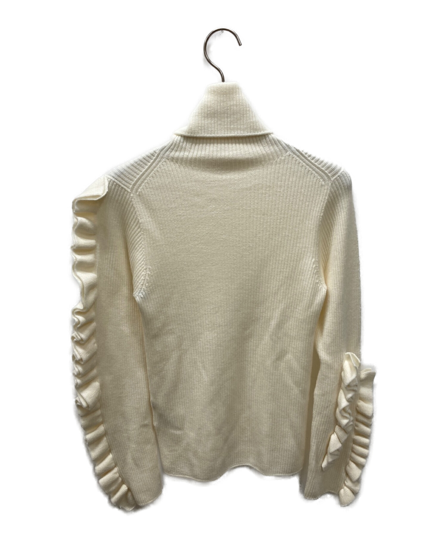 Cygne 袖フリルタートルリブニット アイボリー cygne シーニュ 袖