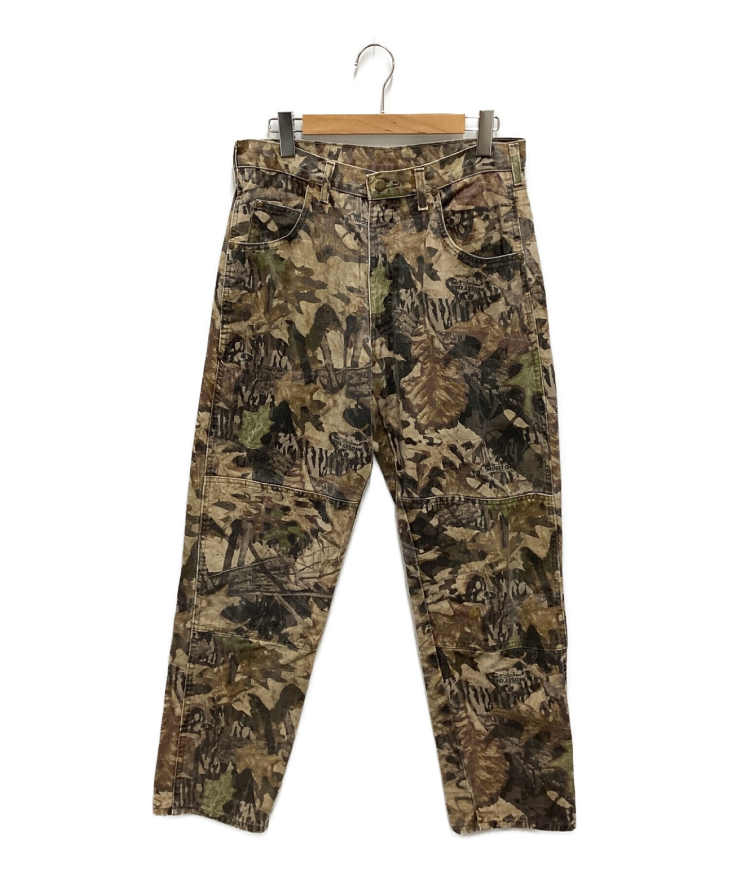W34 US古着 Wrangler リアルツリー カモフラ迷彩 ダブルニー デニム