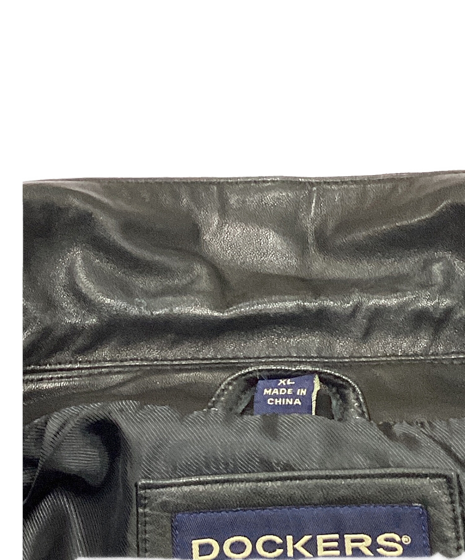 中古・古着通販】DOCKERS (ドッカーズ) レザージャケット ブラック