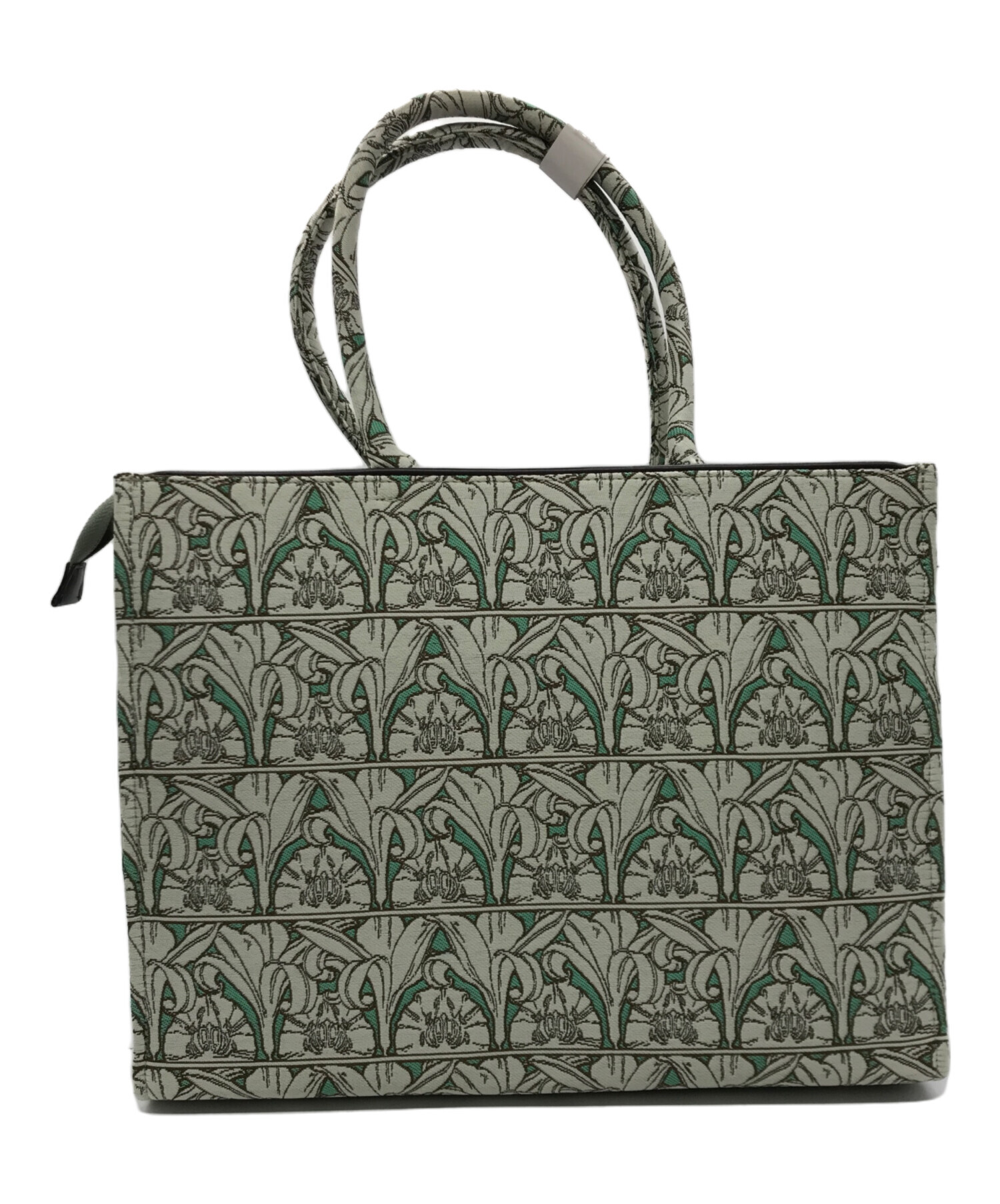 【美品】MUCHA ミュシャ　ジャガードトートバッグM 最終値下げ 中古・古着通販】MUCHA (ミュシャ) ジャガードトートバッグ グリーン