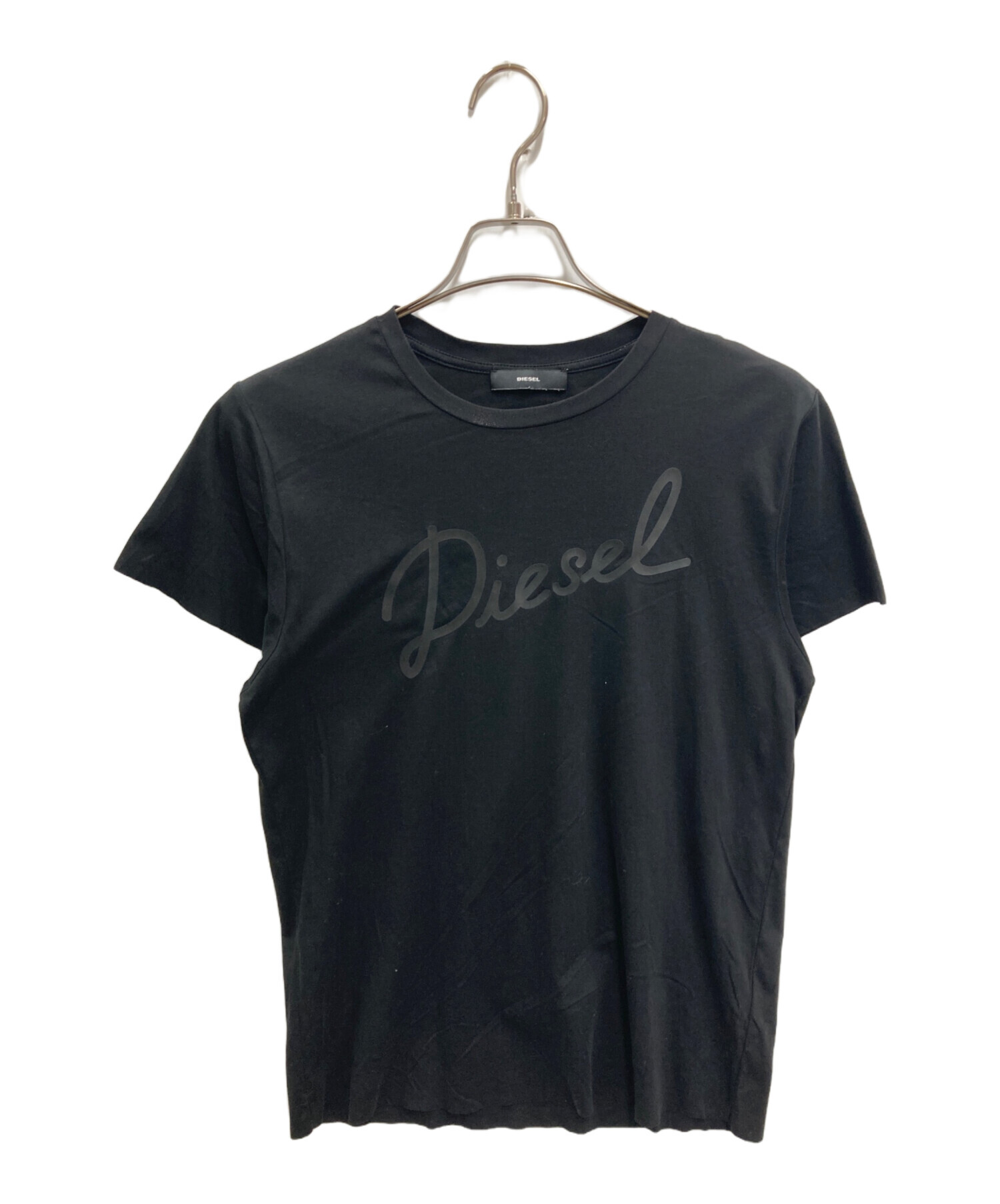 中古・古着通販】DIESEL (ディーゼル) ラバーロゴプリントTee ブラック 