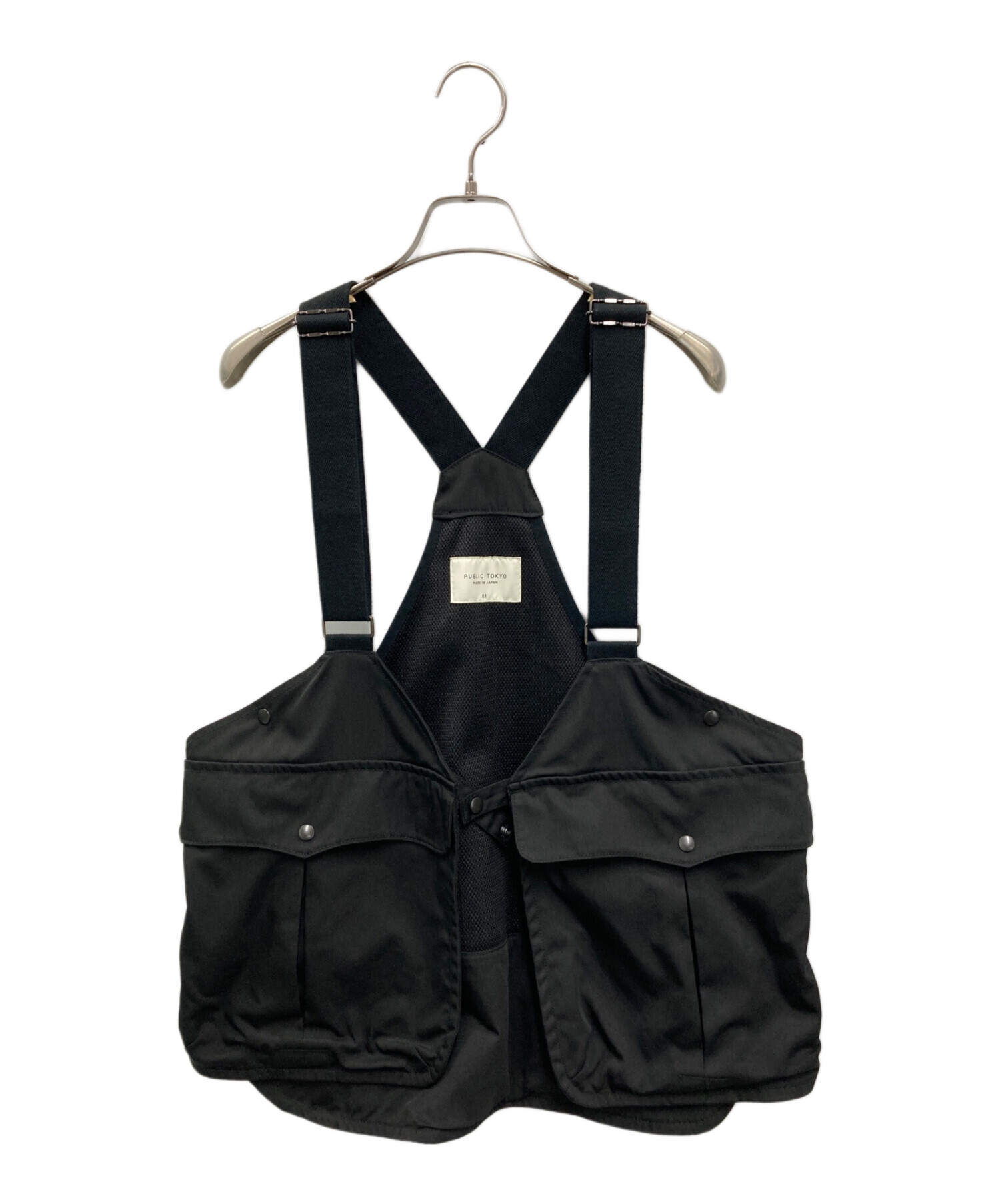 PWA TOKYO パフベスト リバーシブル 黒 中古・古着通販】PUBLIC TOKYO (パブリックトウキョウ) ツイル トップス