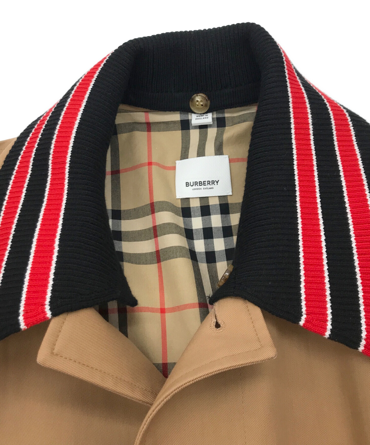 中古・古着通販】BURBERRY (バーバリー) 襟付きステンカラーコート