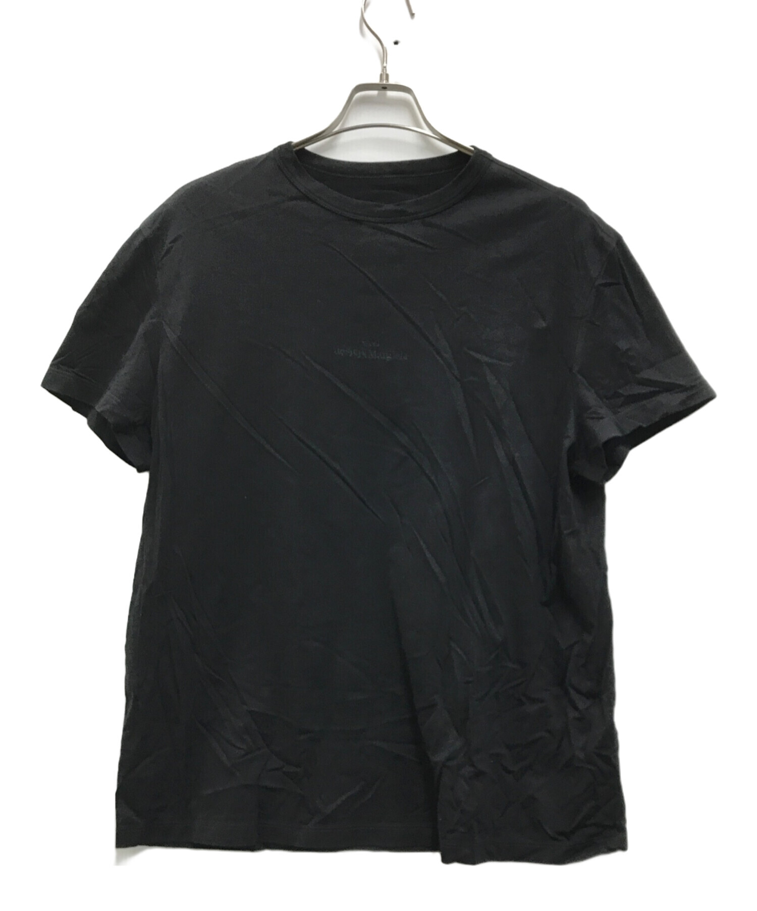【美品】メゾンマルジェラ⭐︎反転ロゴ Tシャツ L ブラック ロゴ刺繍 センター 中古・古着通販】Maison Margiela (メゾンマルジェラ) 反転ロゴ刺繍T