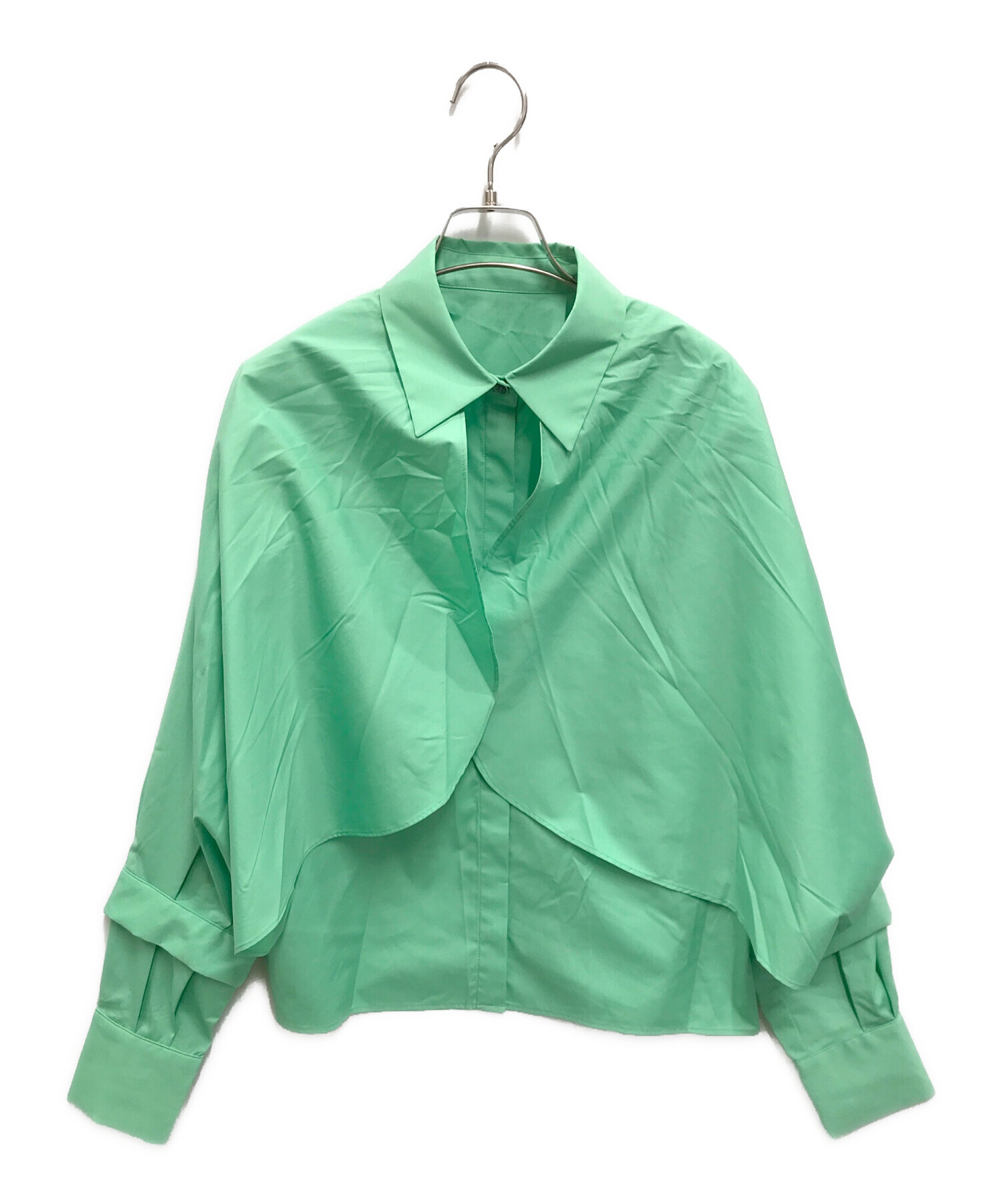 新品タグ付 リムアーク Covered sleeves SH ブラウス 白 長袖 中古・古着通販】RIM.ARK (リムアーク) Covered sleeves SH グリーン