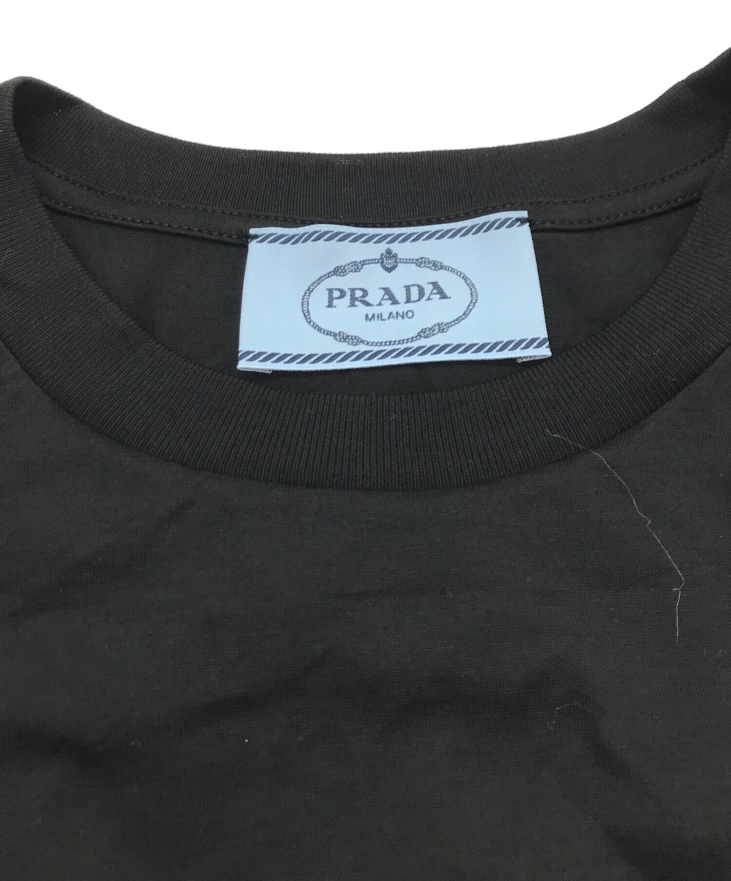 中古・古着通販】PRADA (プラダ) クルーネックTシャツ ブラック サイズ 