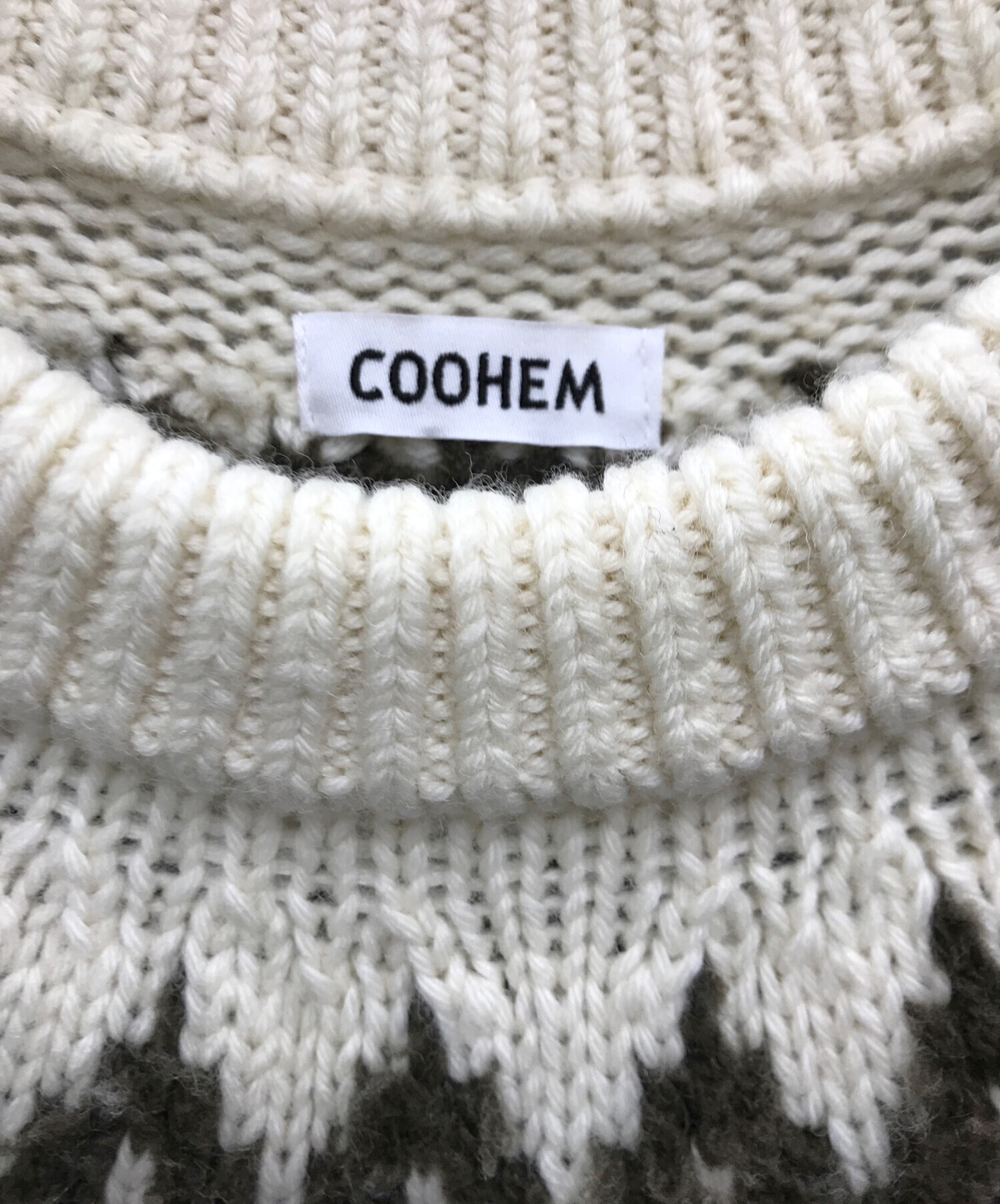 中古・古着通販】Coohem (コーヘン) NORDIC KNIT SWEATER ホワイト