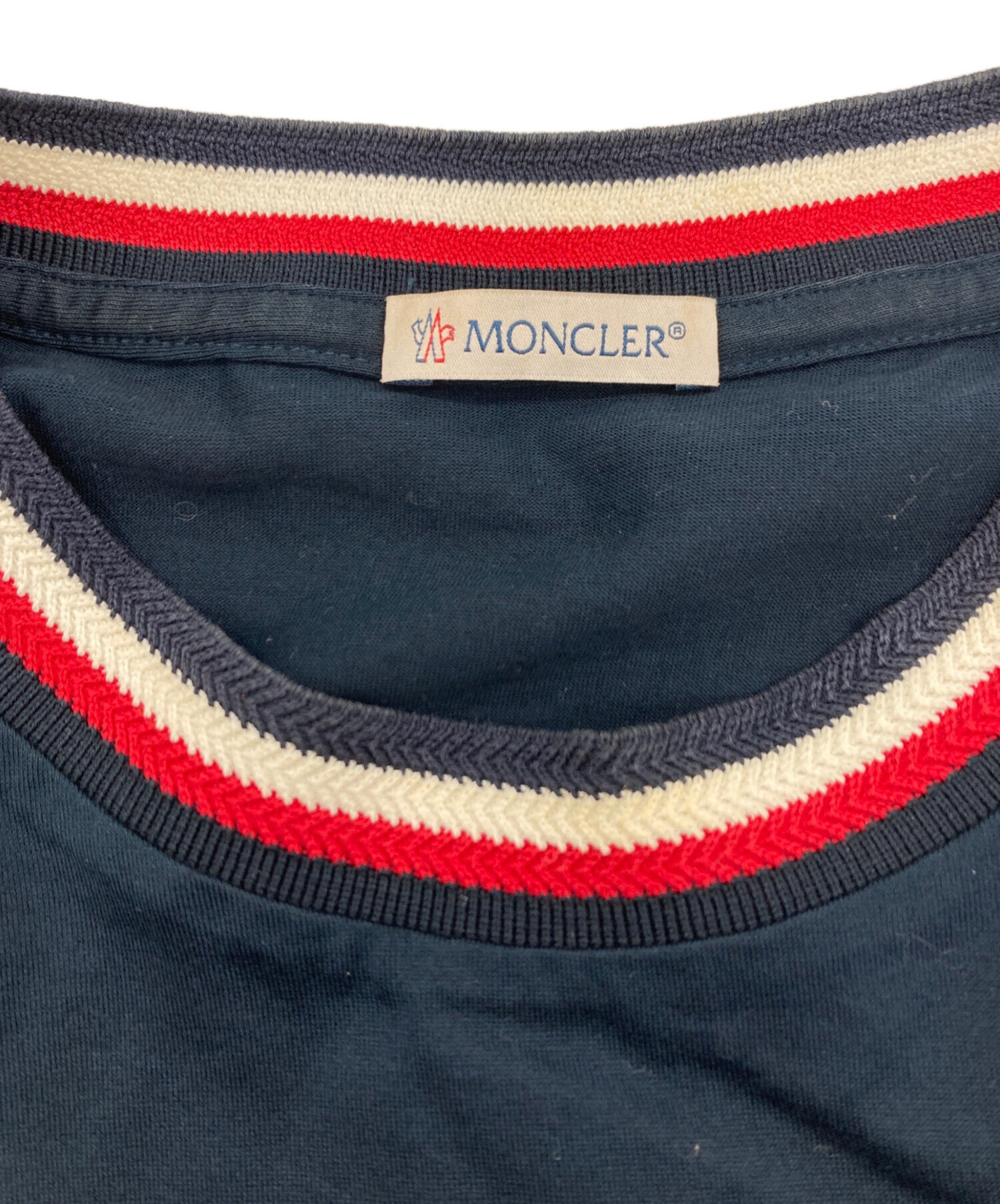 中古・古着通販】MONCLER (モンクレール) トリコロールリブ Tシャツ 