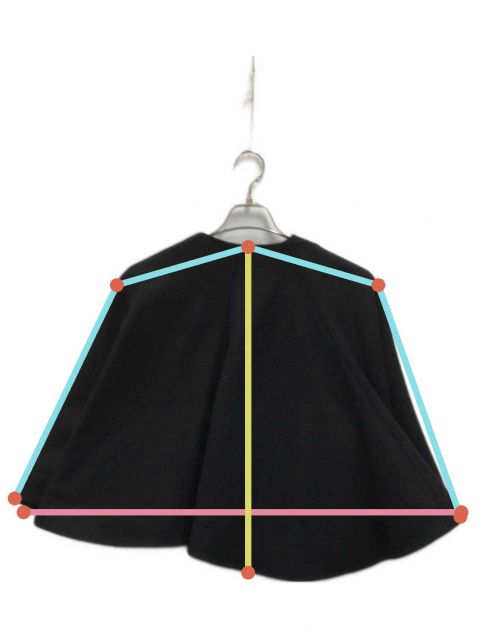 Cygneシーニュ☆フレアショートケープ☆黒 中古・古着通販】cygne (シーニュ) フレアショートケープ Romain