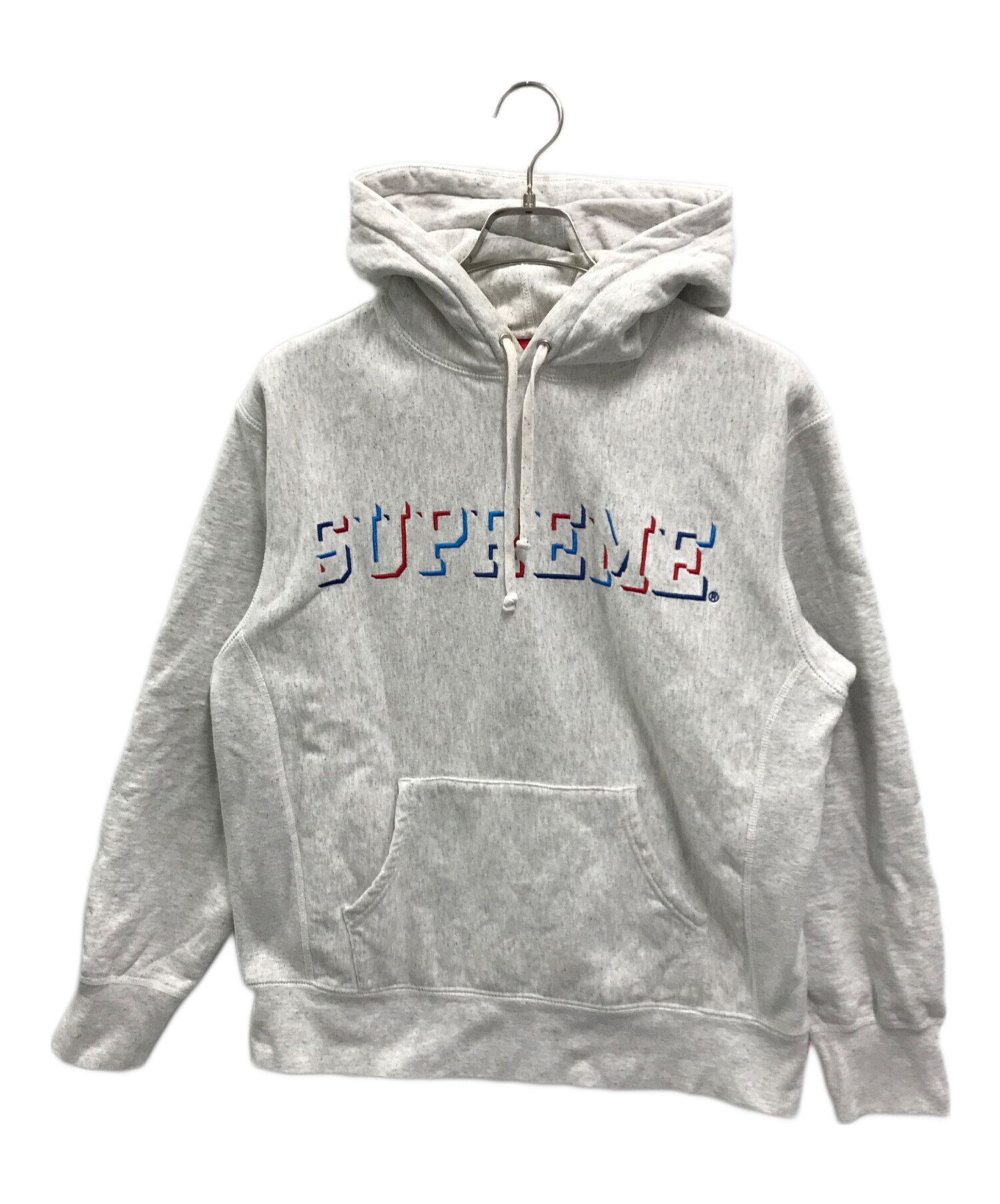 SUPREME (シュプリーム) Drop Shadow Hooded Sweatshirt(ドロップ シャドウ フーデッド スウェットシャツ)  グレー サイズ:S