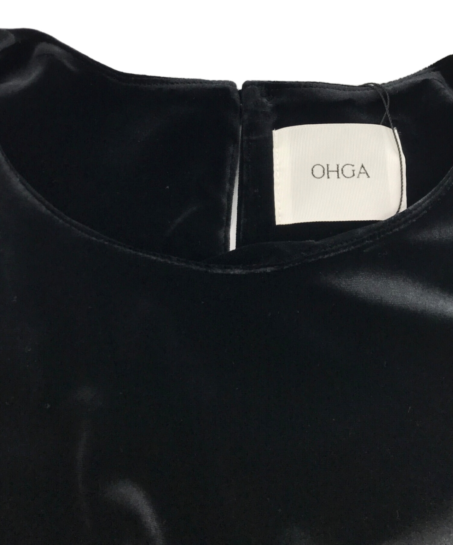 中古・古着通販】OHGA (オオガ) (ベロア トップス)VELOR TOPS ブラック