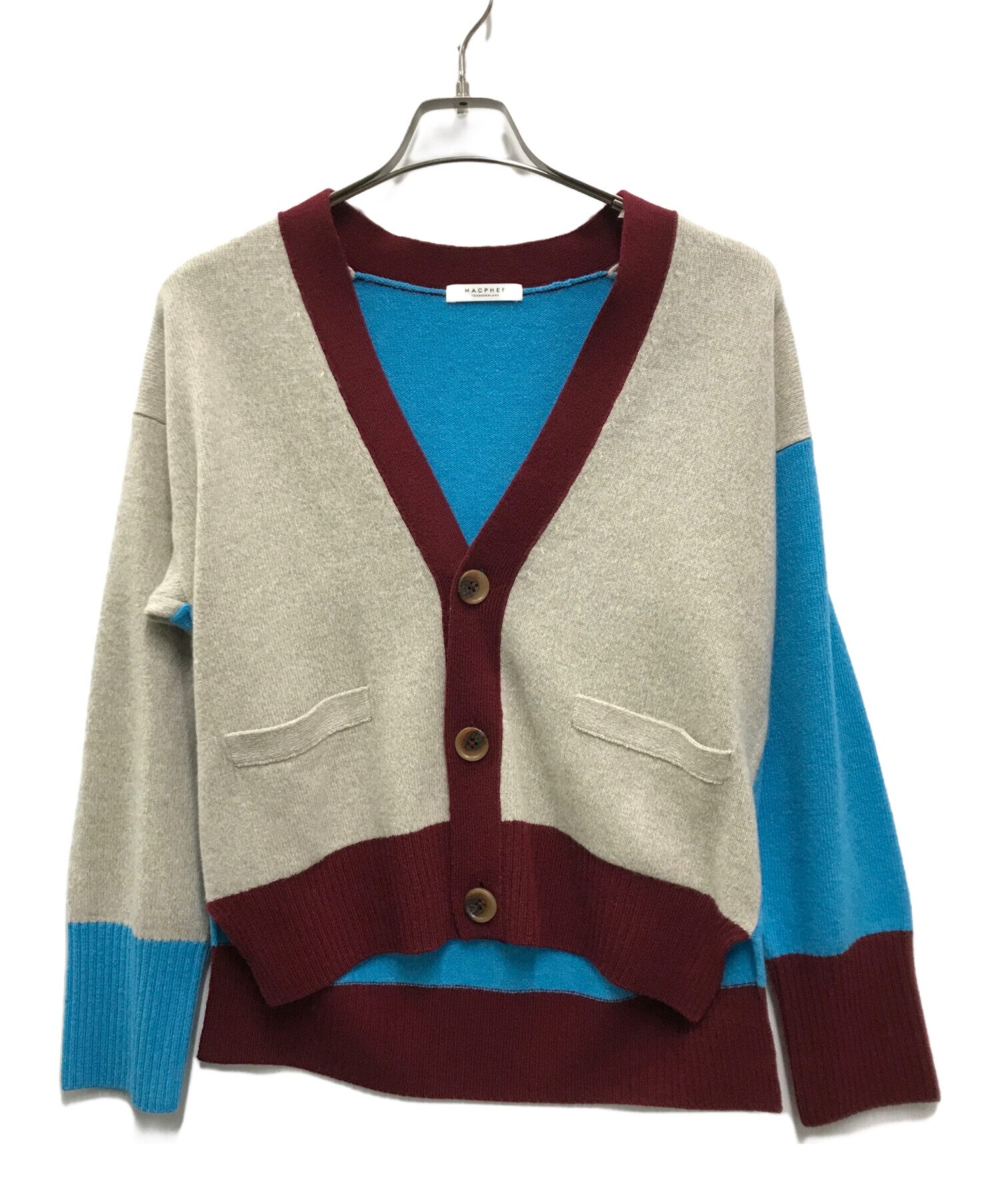 美品 23AW MACPHEE マカフィー NZ LAMB 9G Vネックカーディガン 12-02-34-02204 サイズS キャメル レッド レディース 古着 中古 USED マカフィー MACPHEE トゥモローランド 23AW NZ LAMB 9G Vネック