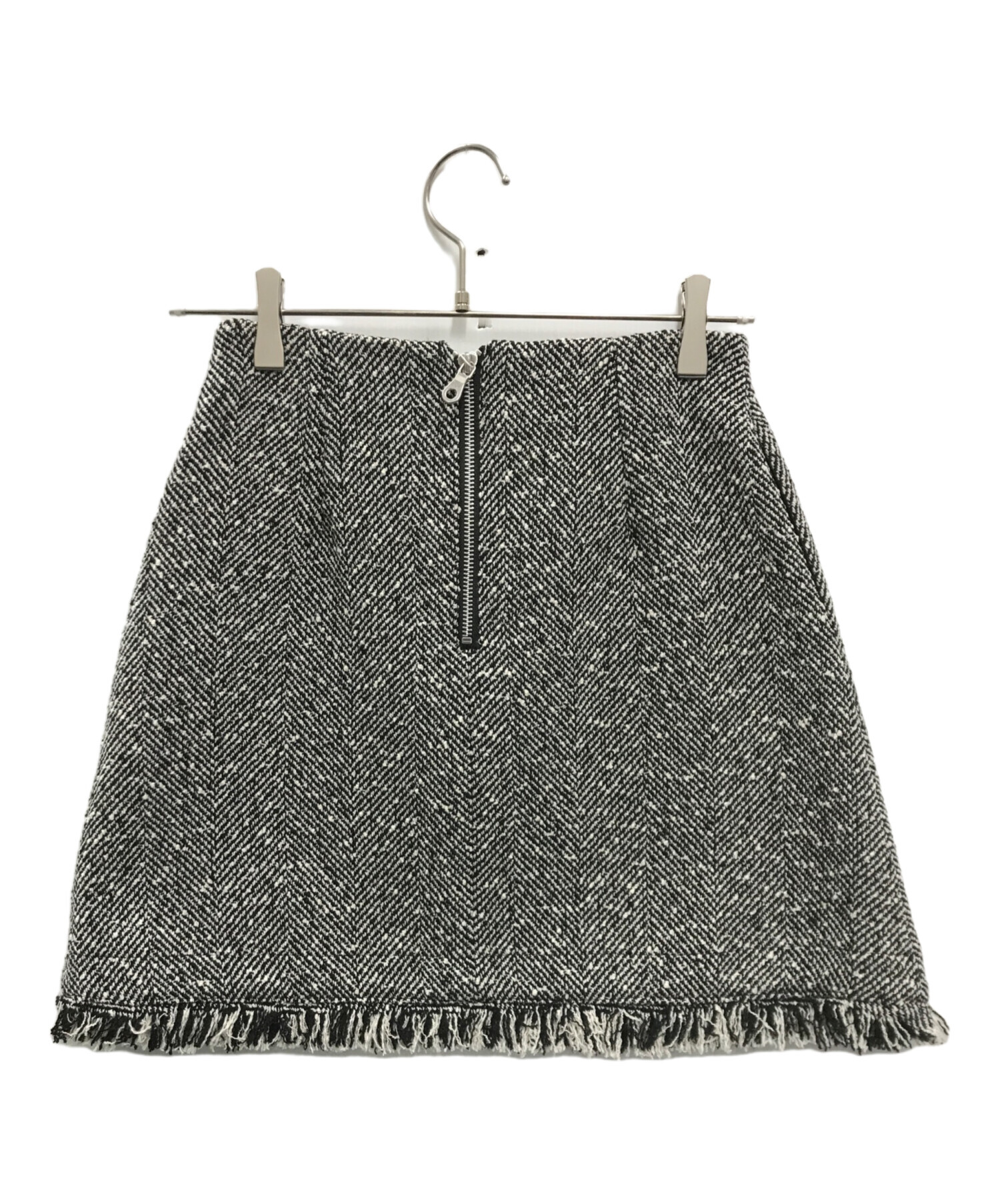 中古・古着通販】Bluelea (ブルレア) Tweed mini skirt ブラック