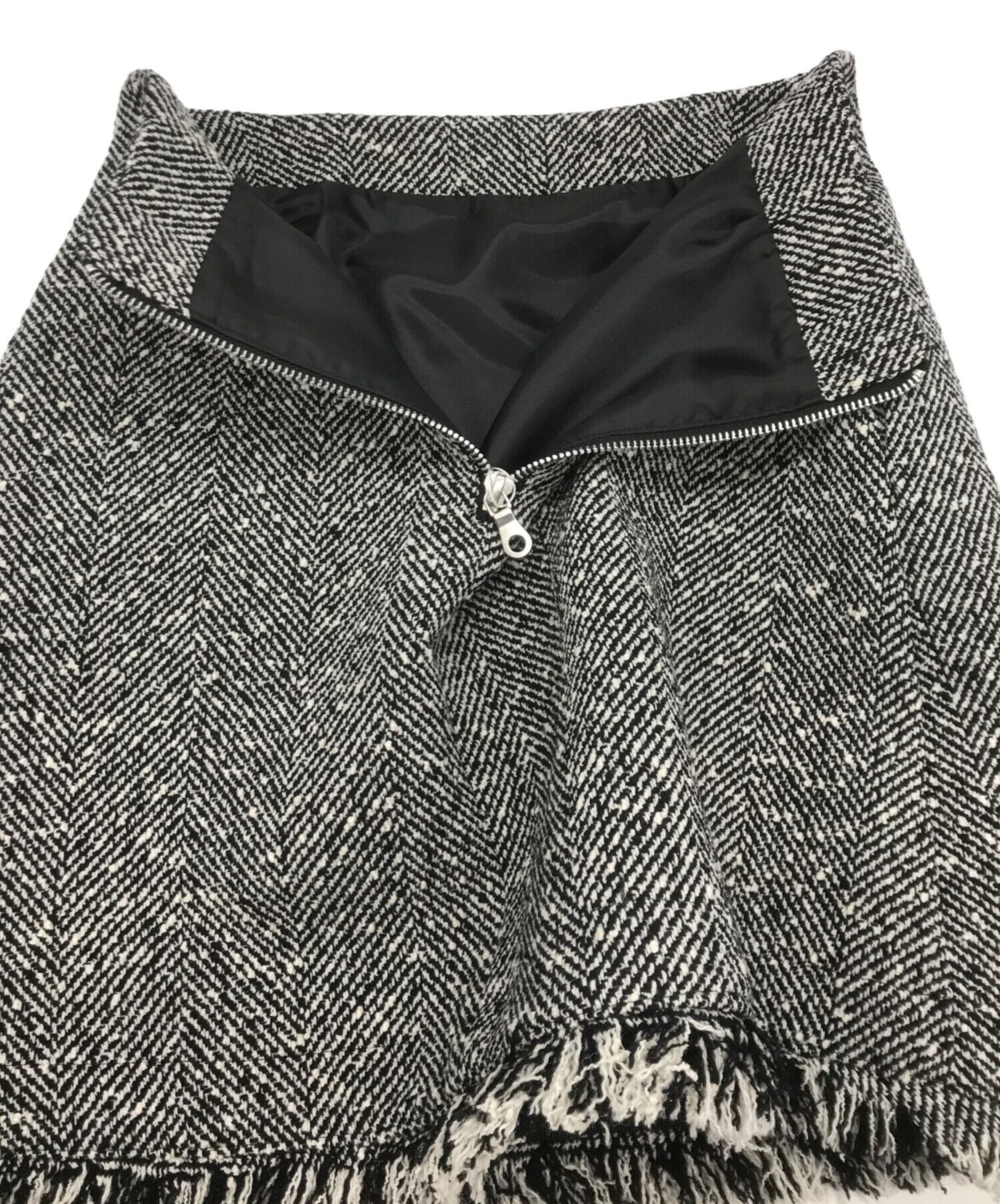 中古・古着通販】Bluelea (ブルレア) Tweed mini skirt ブラック