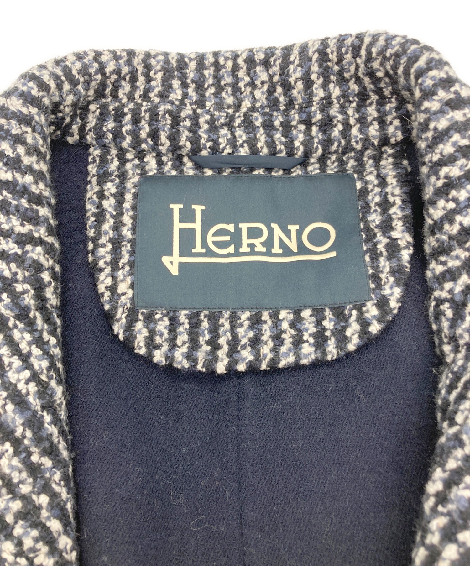 中古・古着通販】HERNO (ヘルノ) チェスターコート ブラック サイズ:48