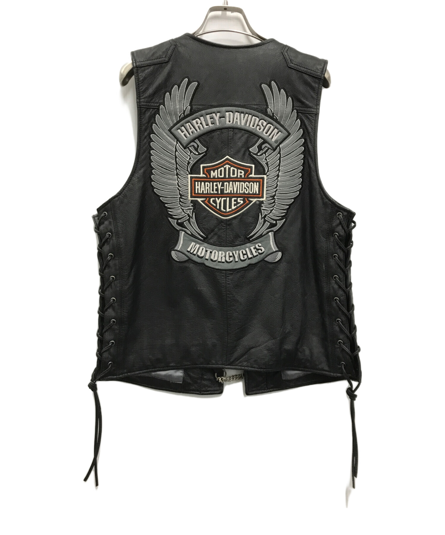 Harley-Davidson 本革ベスト Sサイズ 黒 中古・古着通販】HARLEY-DAVIDSON (ハーレーダビッドソン