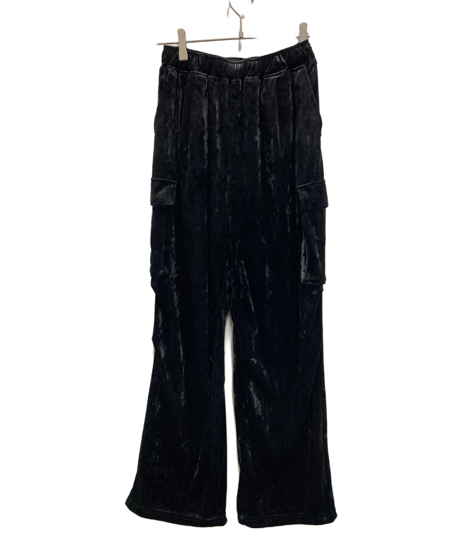 中古・古着通販】EMMI (エミ) ベロアカーゴパンツ ブラック サイズ