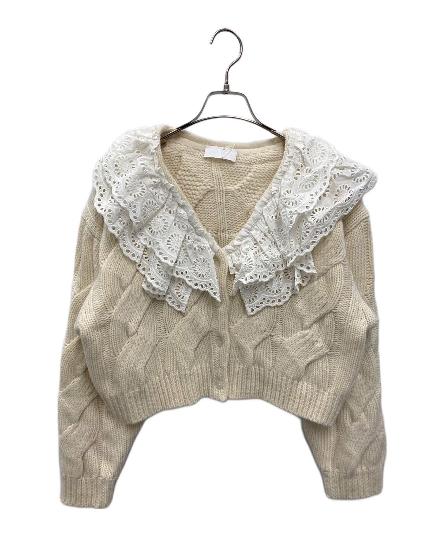 rosyMonster ロージーモンスター カーディガン 中古・古着通販】rosy monster (ロージーモンスター) フリル付ウール