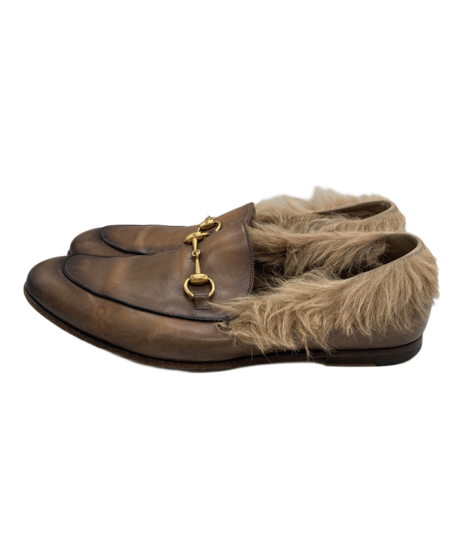 グッチ　GUCCI プリンスタウン　ローファー　23.5 ブラウン 中古・古着通販】GUCCI (グッチ) プリンスタウンファーローファー