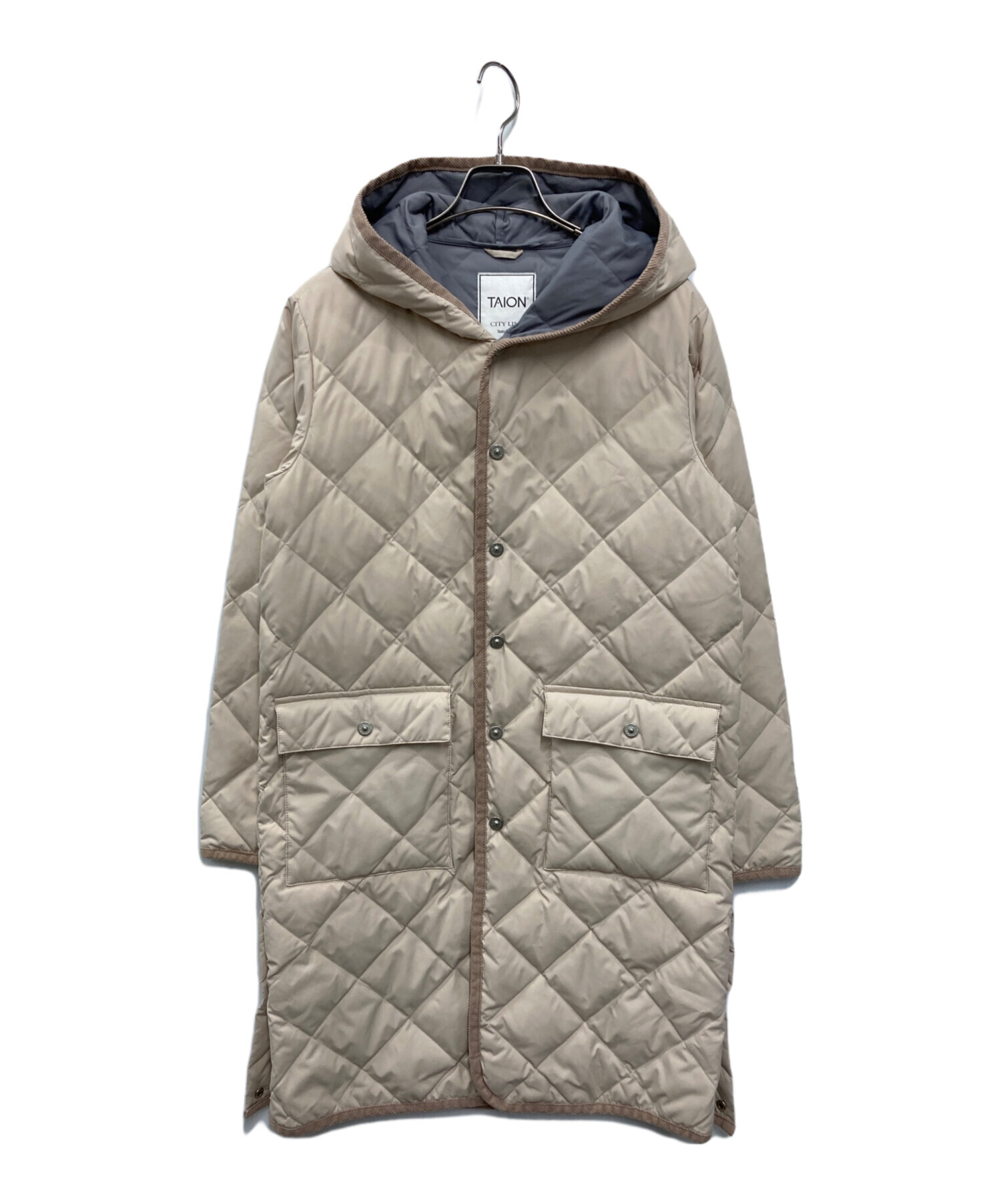 中古・古着通販】TAION (タイオン) City Piping Hood Long Down Coat 