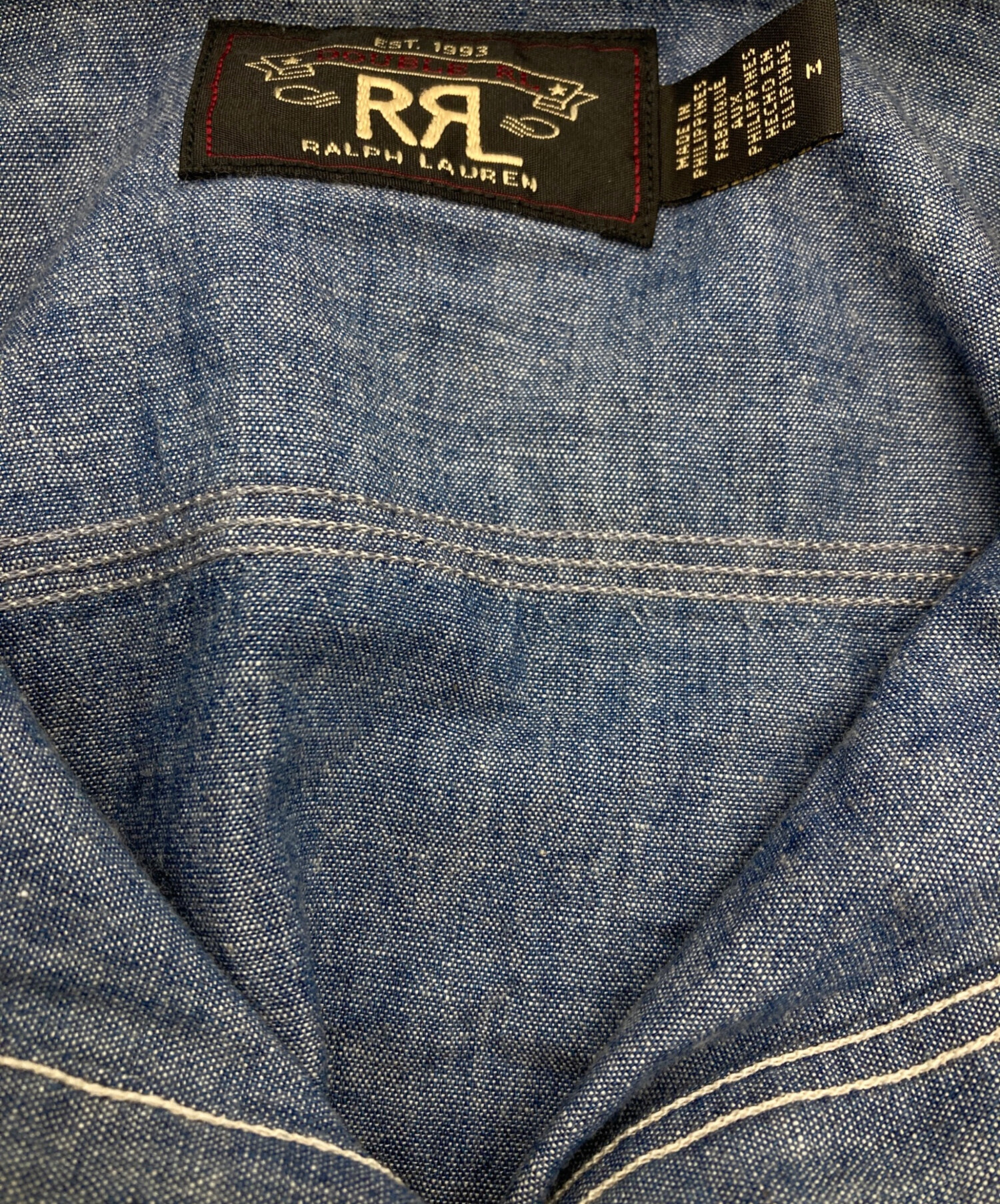 中古・古着通販】RRL (ダブルアールエル) 半袖シャンブレーシャツ
