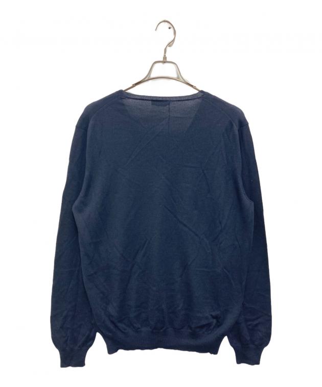 【プラダ】PRADA Vネックニット　ネイビー　サイズ50 ウールニット 中古・古着通販】PRADA (プラダ) Vネックニット ネイビー サイズ:54
