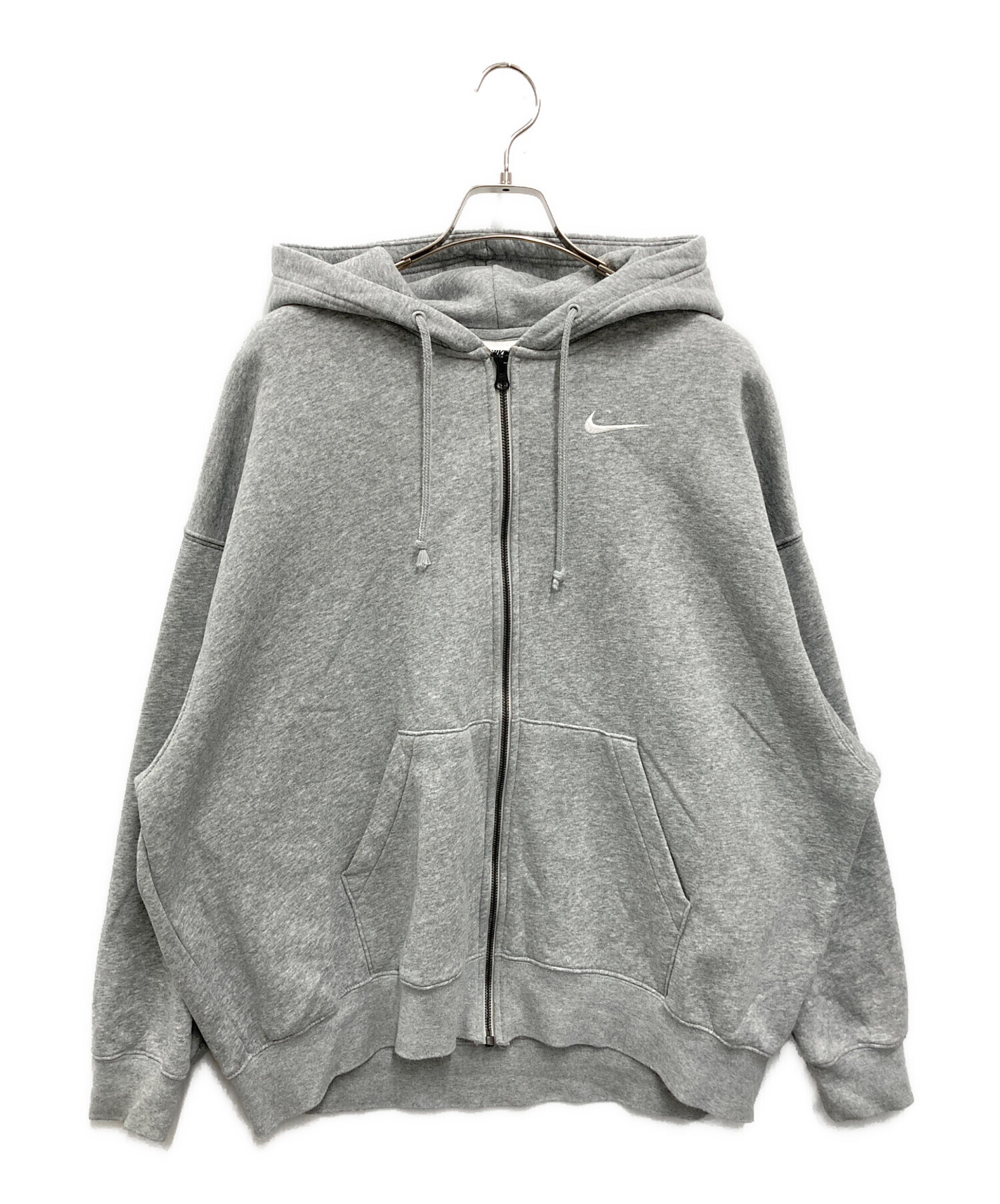 中古・古着通販】NIKE (ナイキ) ロゴ刺繍ジップパーカー グレー サイズ