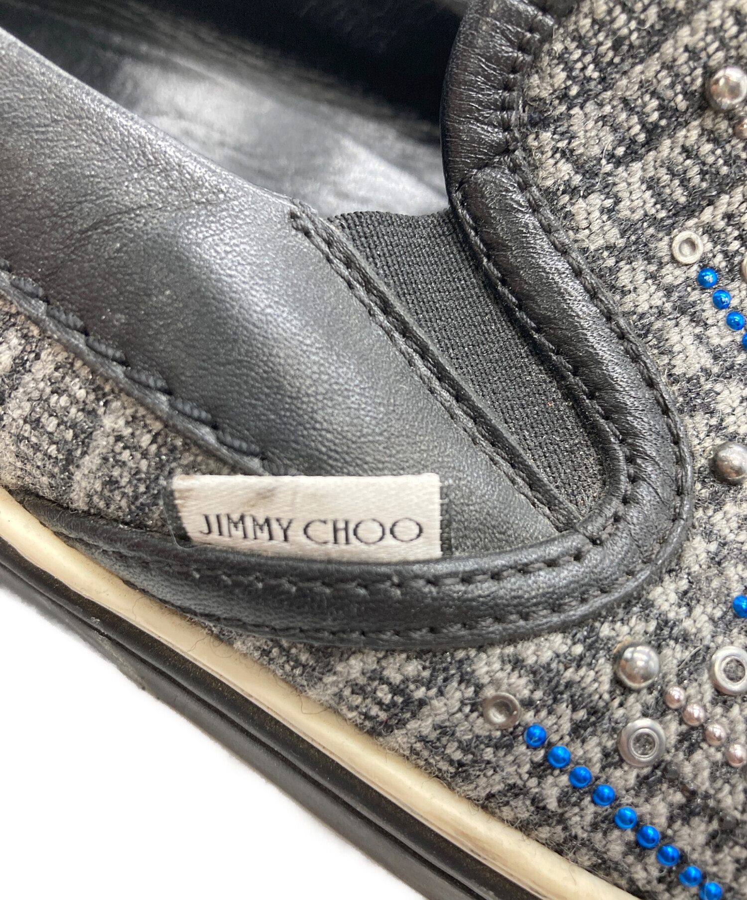 中古・古着通販】JIMMY CHOO (ジミーチュウ) スタッズスリッポン 