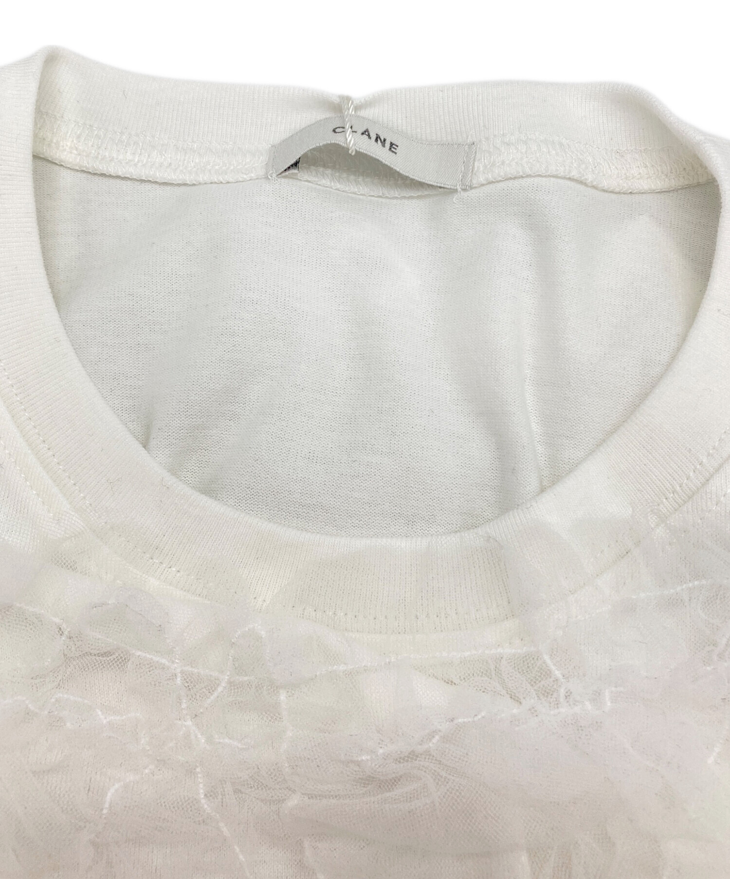 中古・古着通販】CLANE (クラネ) TULLE VEST LAYERED TOPS ホワイト 
