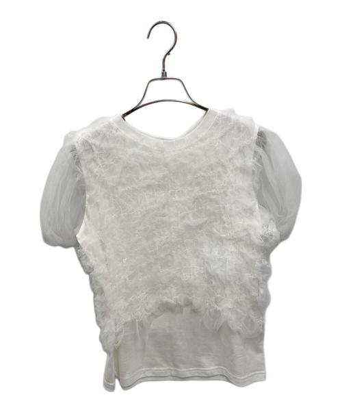 中古・古着通販】CLANE (クラネ) TULLE VEST LAYERED TOPS ホワイト 