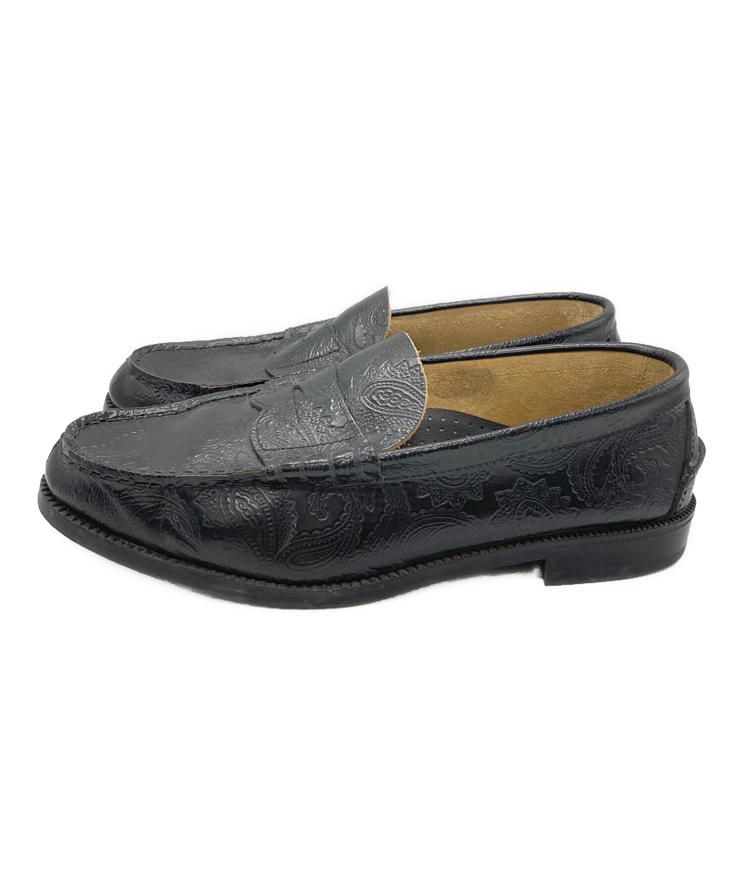中古・古着通販】kenford (ケンフォード) EMBOSSED LOAFERS ブラック 