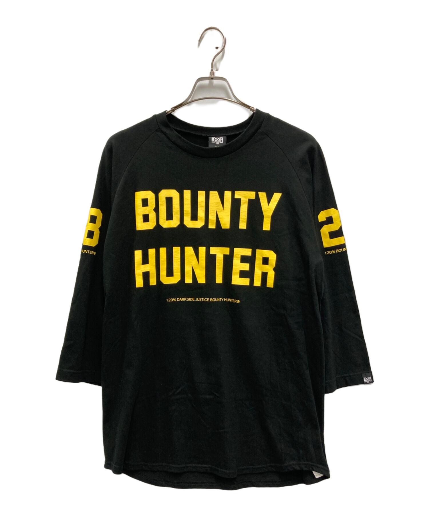 Bounty Hunter ラグランTシャツ ブラック×イエロー 中古・古着通販】BOUNTY HUNTER (バウンティハンター) RAGLAN TEE