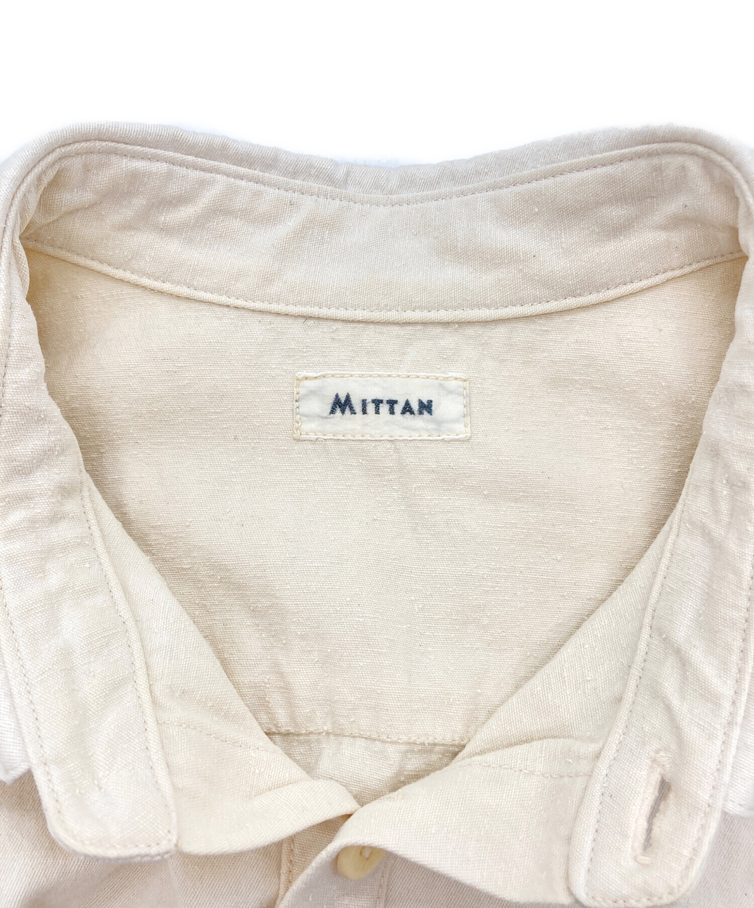 中古・古着通販】MITTAN (ミッタン) 裏絹紬表綿高密度シャツ ホワイト