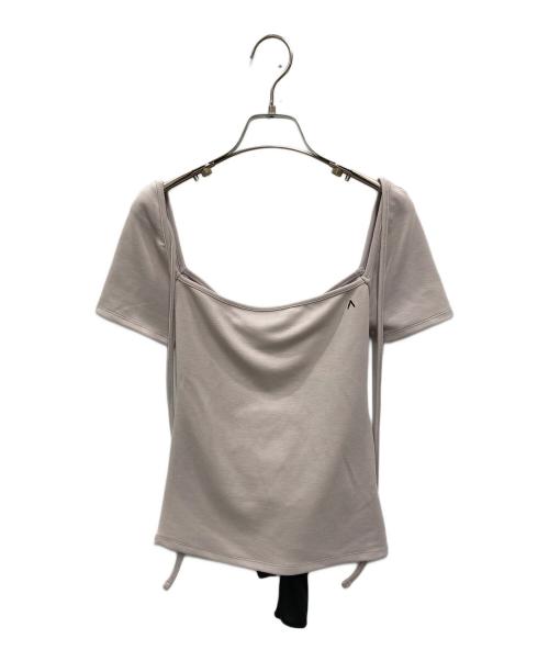中古・古着通販】ANDMARY (アンドマリー) Nancy ribbon tops ベージュ 