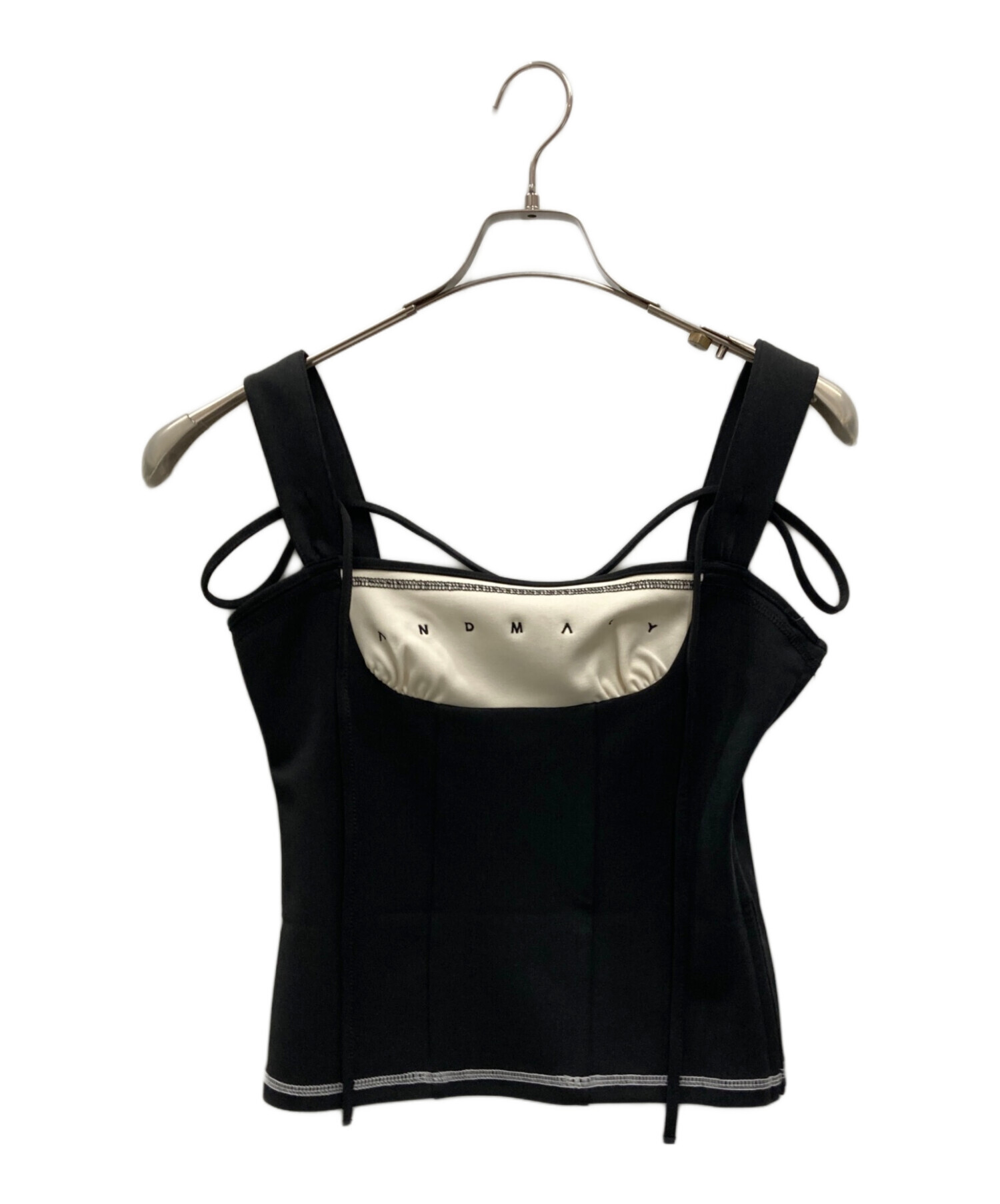 中古・古着通販】ANDMARY (アンドマリー) Luca stitch tops ブラック