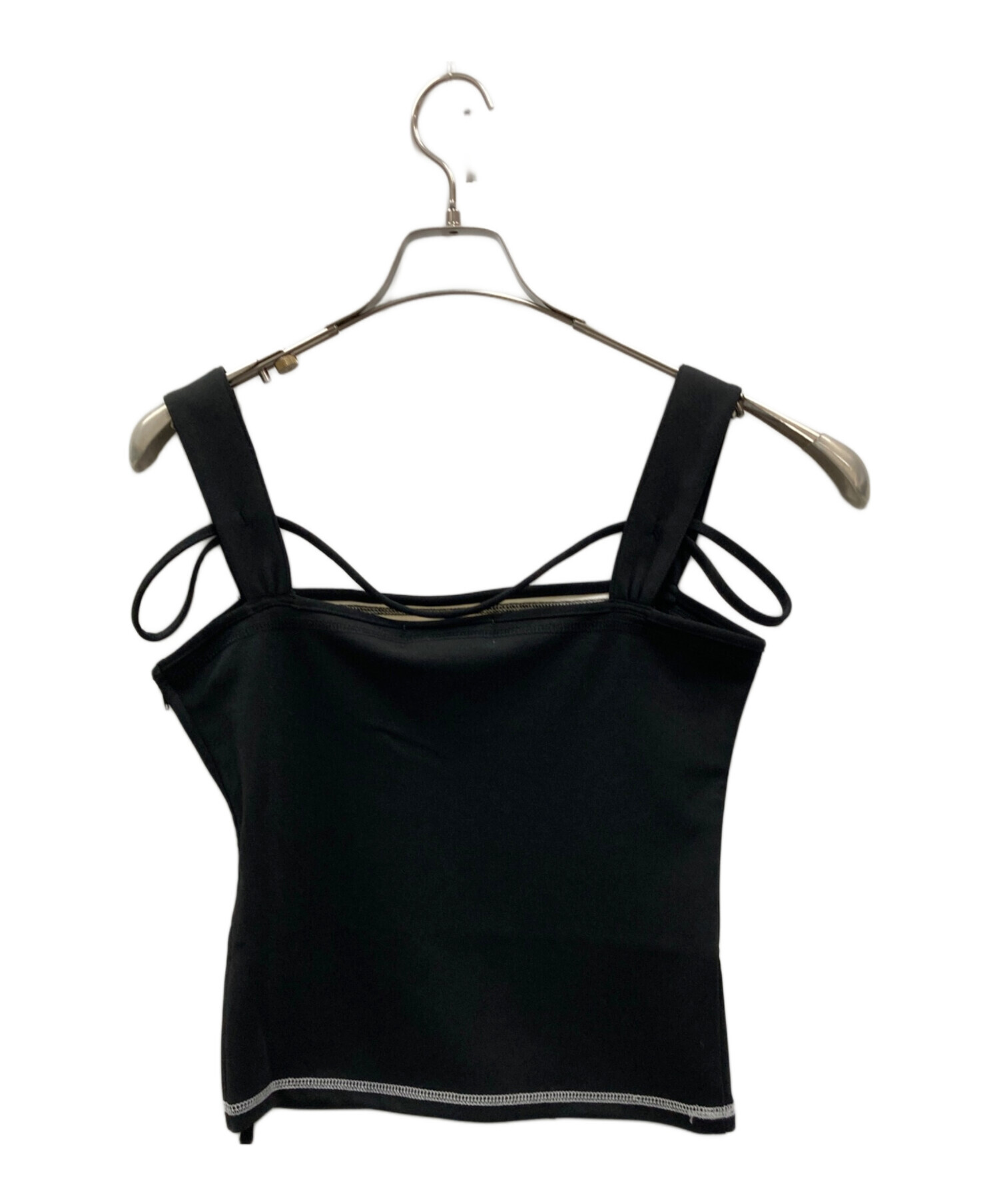 中古・古着通販】ANDMARY (アンドマリー) Luca stitch tops ブラック