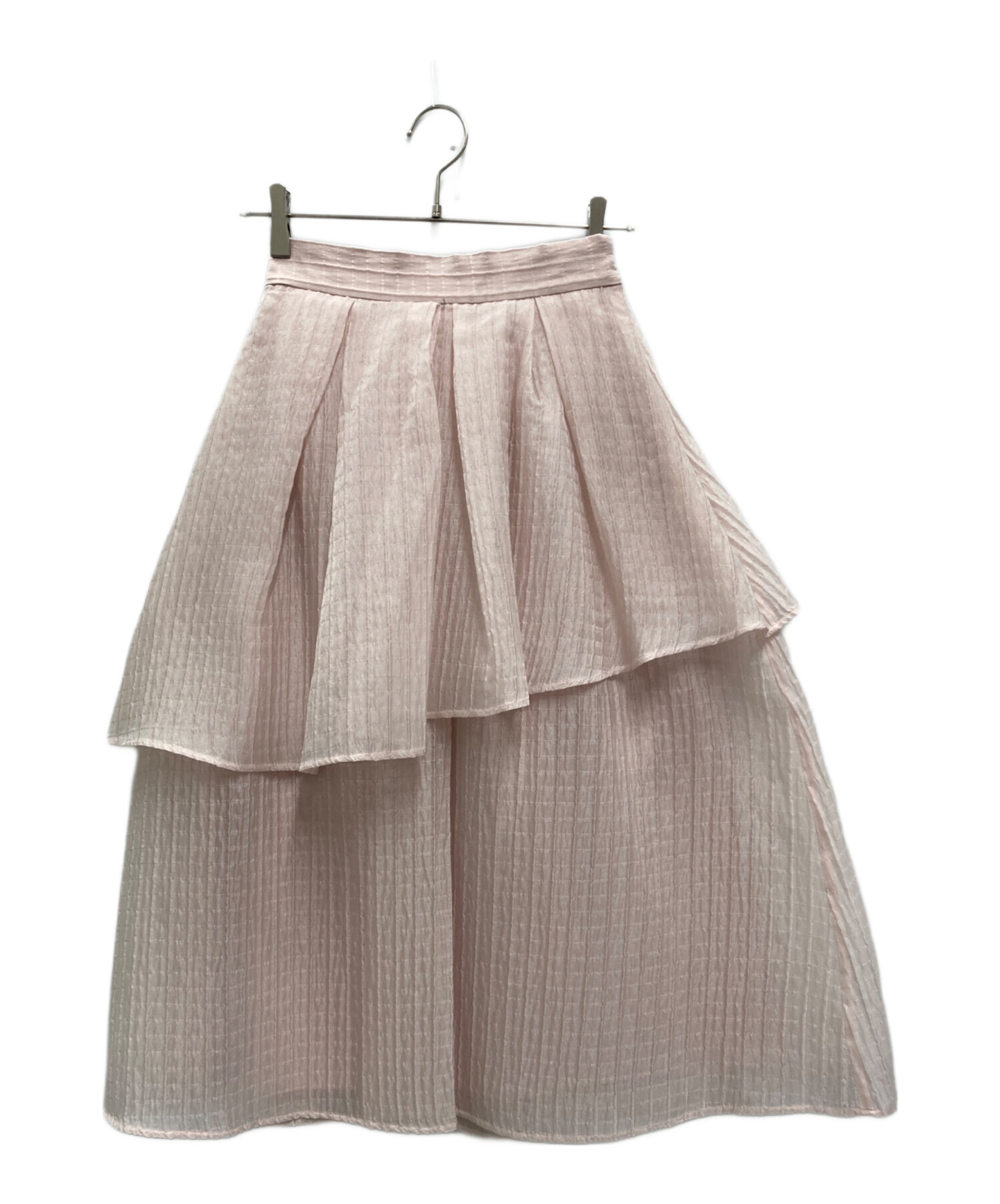 中古・古着通販】bow.a (ボウ・エー) SHEER JACQUARD SKIRT ピンク