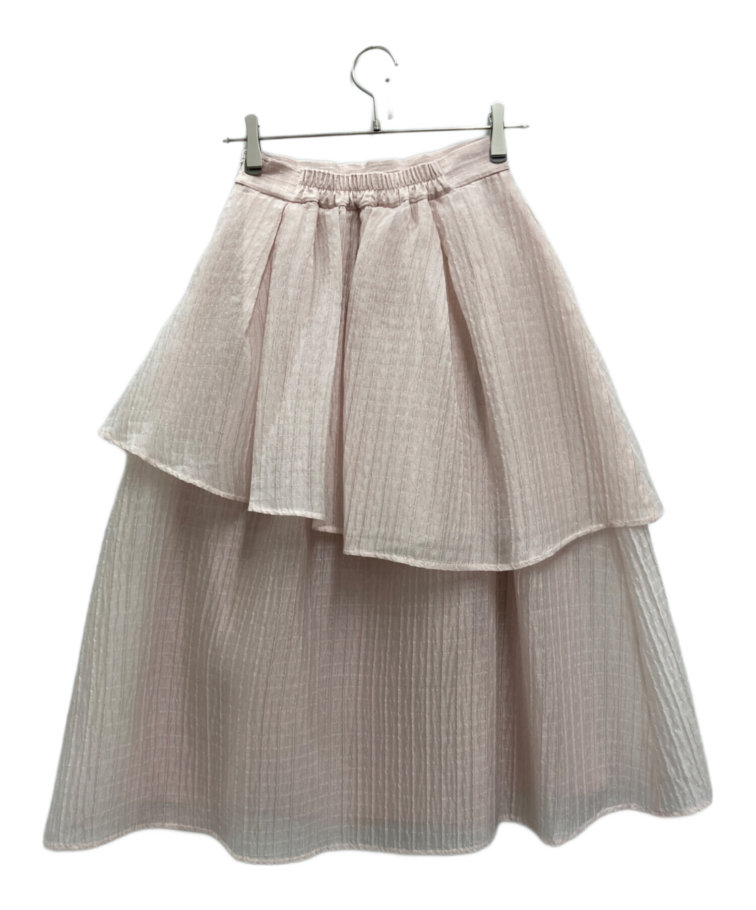 中古・古着通販】bow.a (ボウ・エー) SHEER JACQUARD SKIRT ピンク