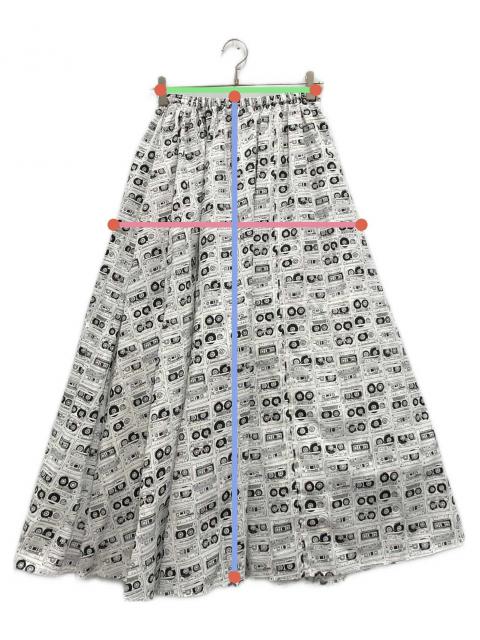 中古・古着通販】OBLI (オブリ) カセットスカート ホワイト×ブラック