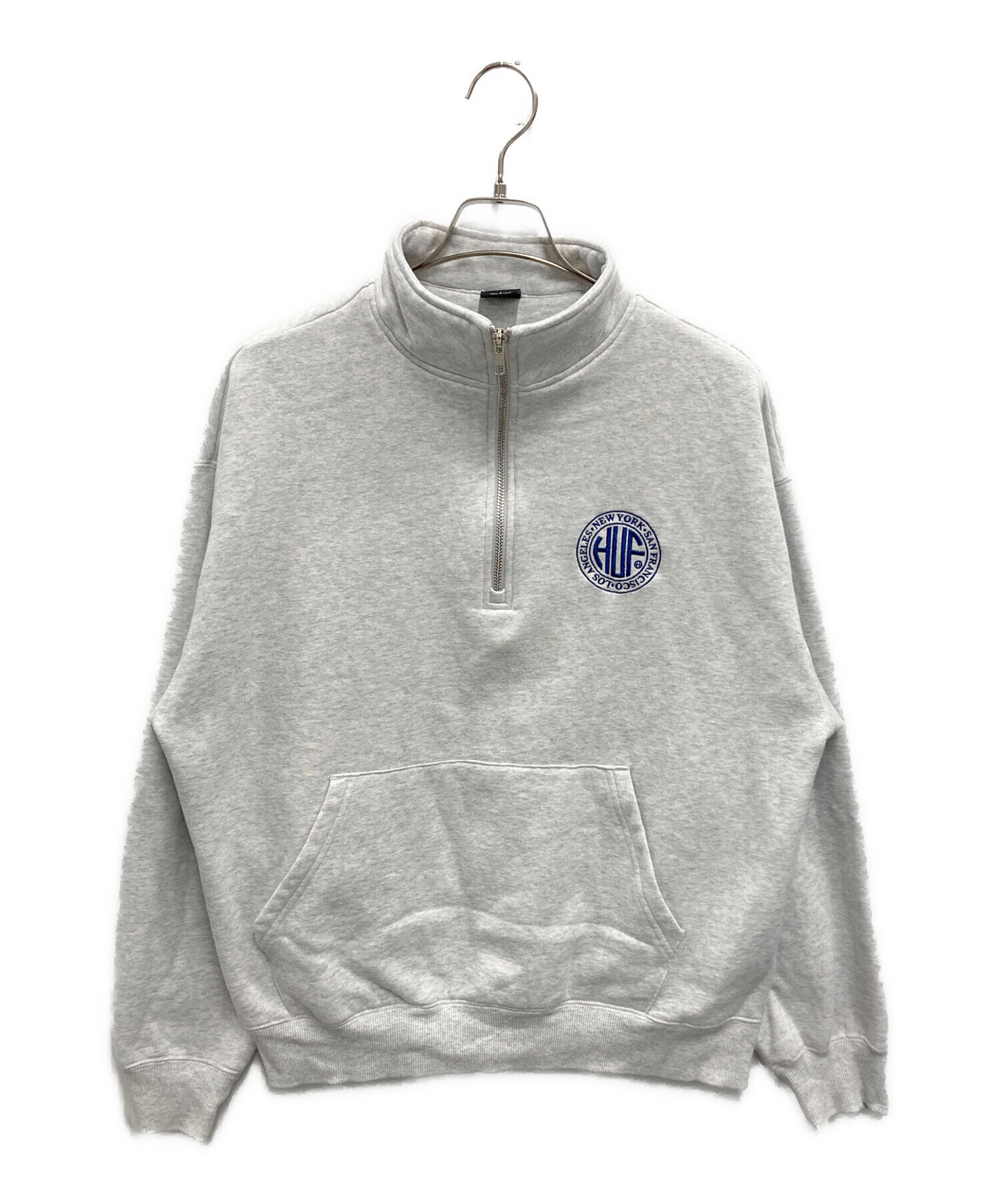 中古・古着通販】HUF (ハフ) REGIONAL HALF ZIP FLEECE グレー サイズ 