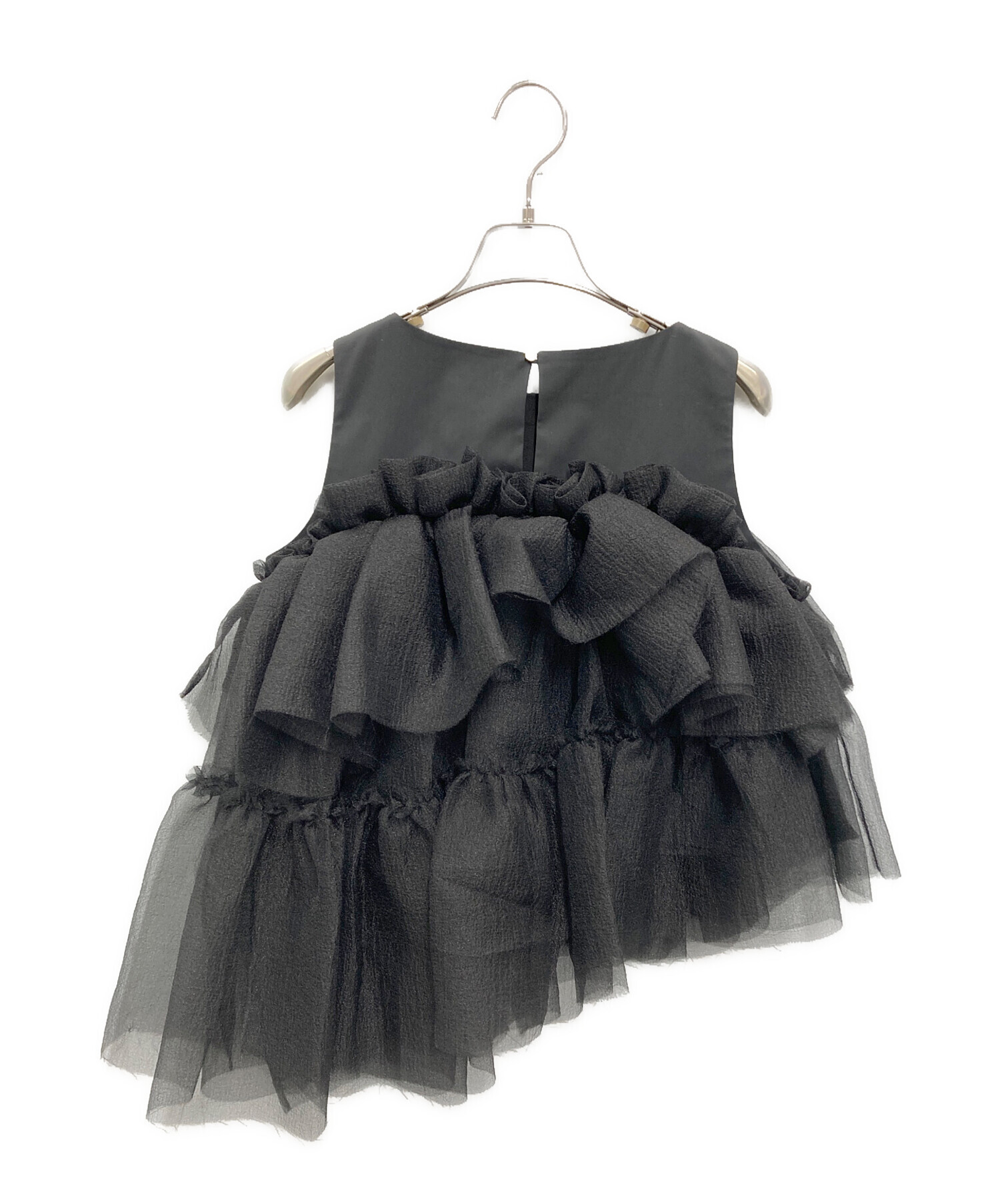 中古・古着通販】sheller (シェリエ) BLOOM organdy tops ブラック