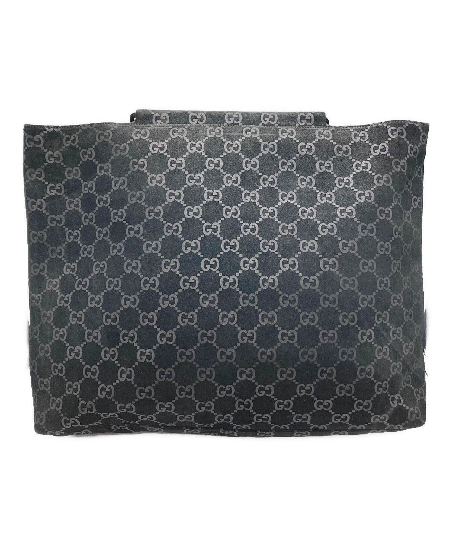 中古・古着通販】GUCCI (グッチ) スウェードメタルハンドル ブラック 