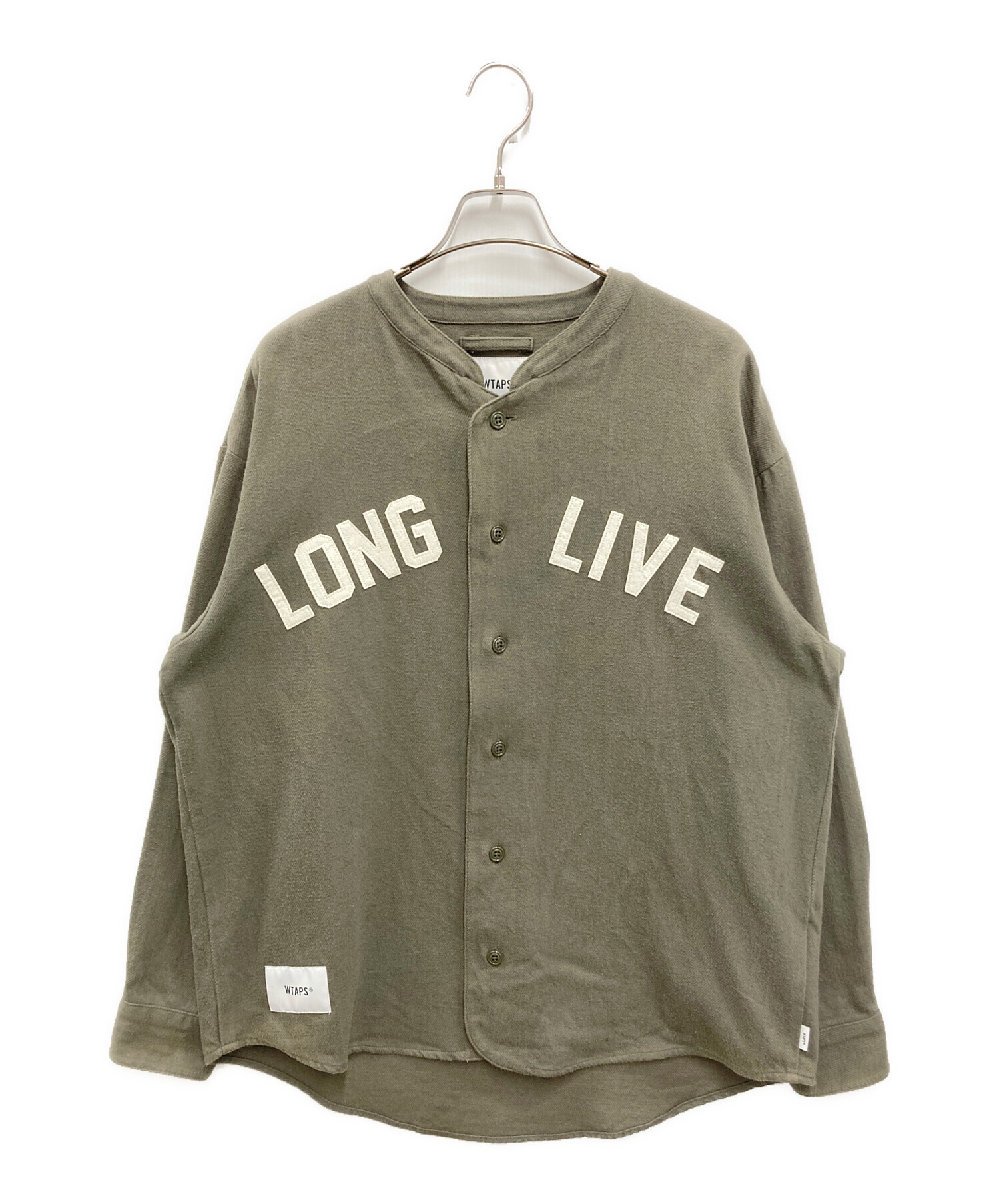 WTAPS ダブルタップス LEAGUE L/S フランネルシャツ（L）カーキ 中古・古着通販】WTAPS (ダブルタップス) LEAGUE L/S SHIRT FLANNEL