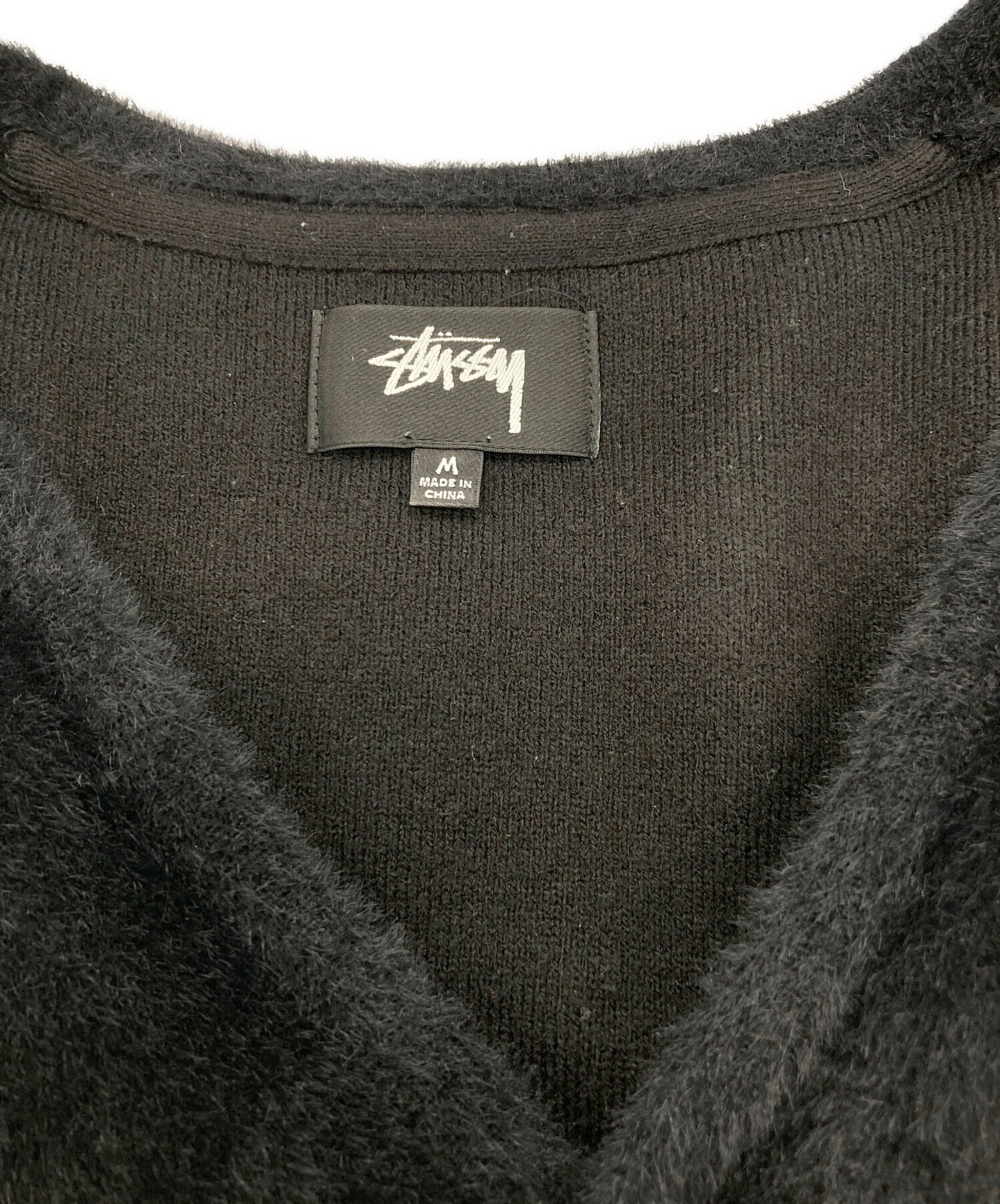 中古・古着通販】stussy (ステューシー) SHAGGY CARDIGAN ブラック