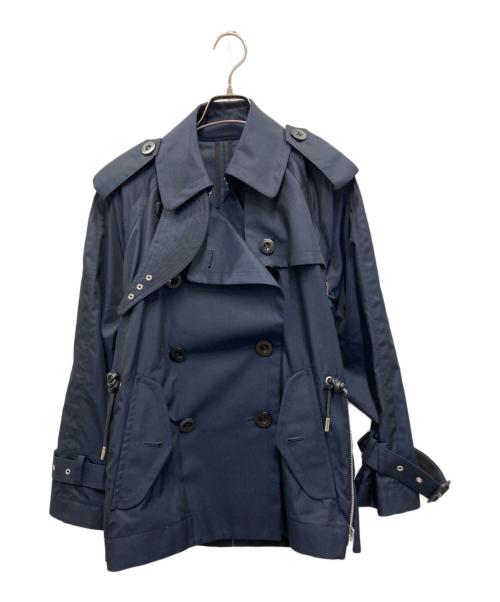 定価22万　極美品　サカイ　トレンチ　コート　ネイビー　モンクレール 中古・古着通販】sacai (サカイ) ドッキングショートトレンチコート