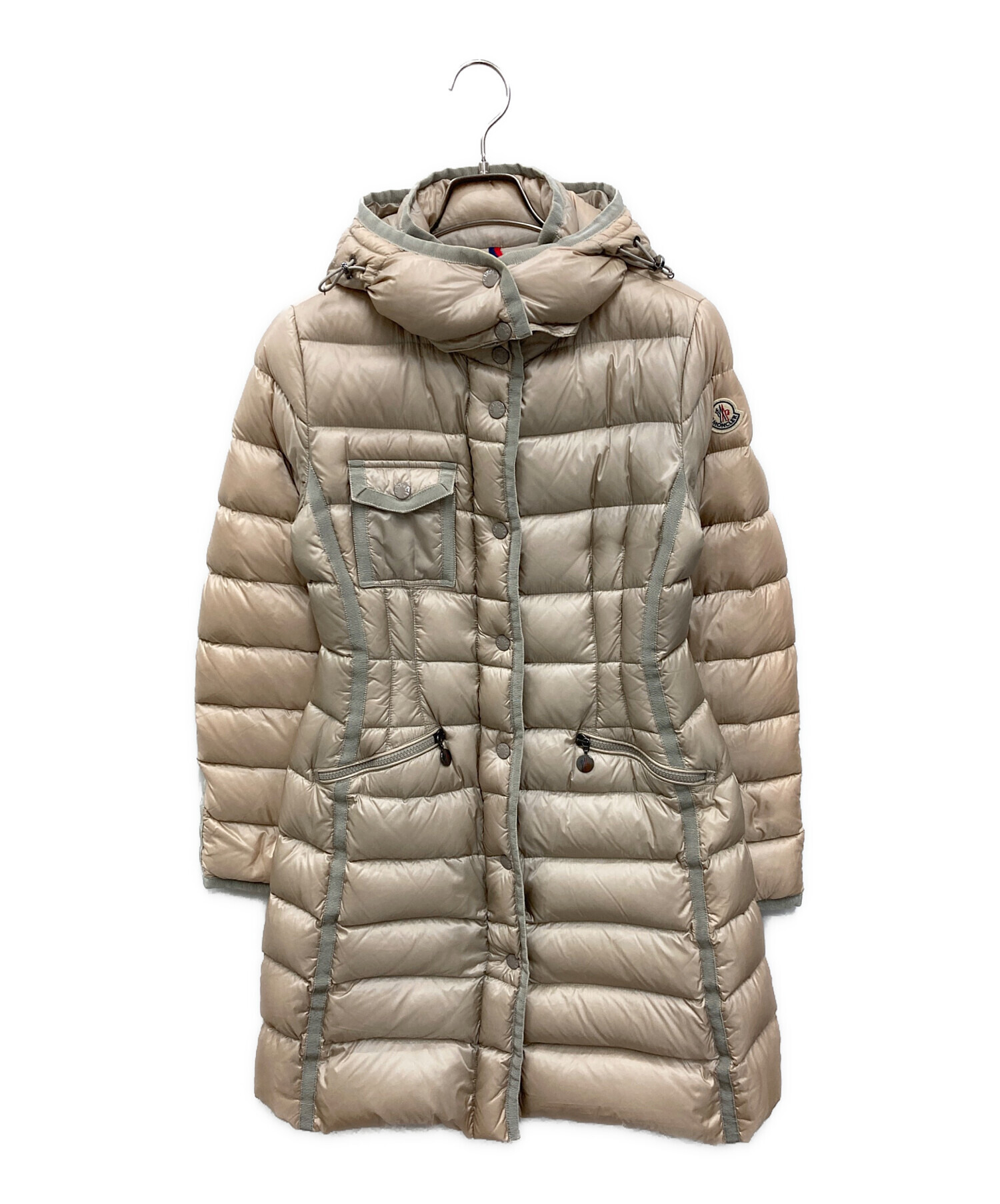 モンクレール ナイロンコート ベージュ 中古・古着通販】MONCLER (モンクレール) MONCLER ダウンコート