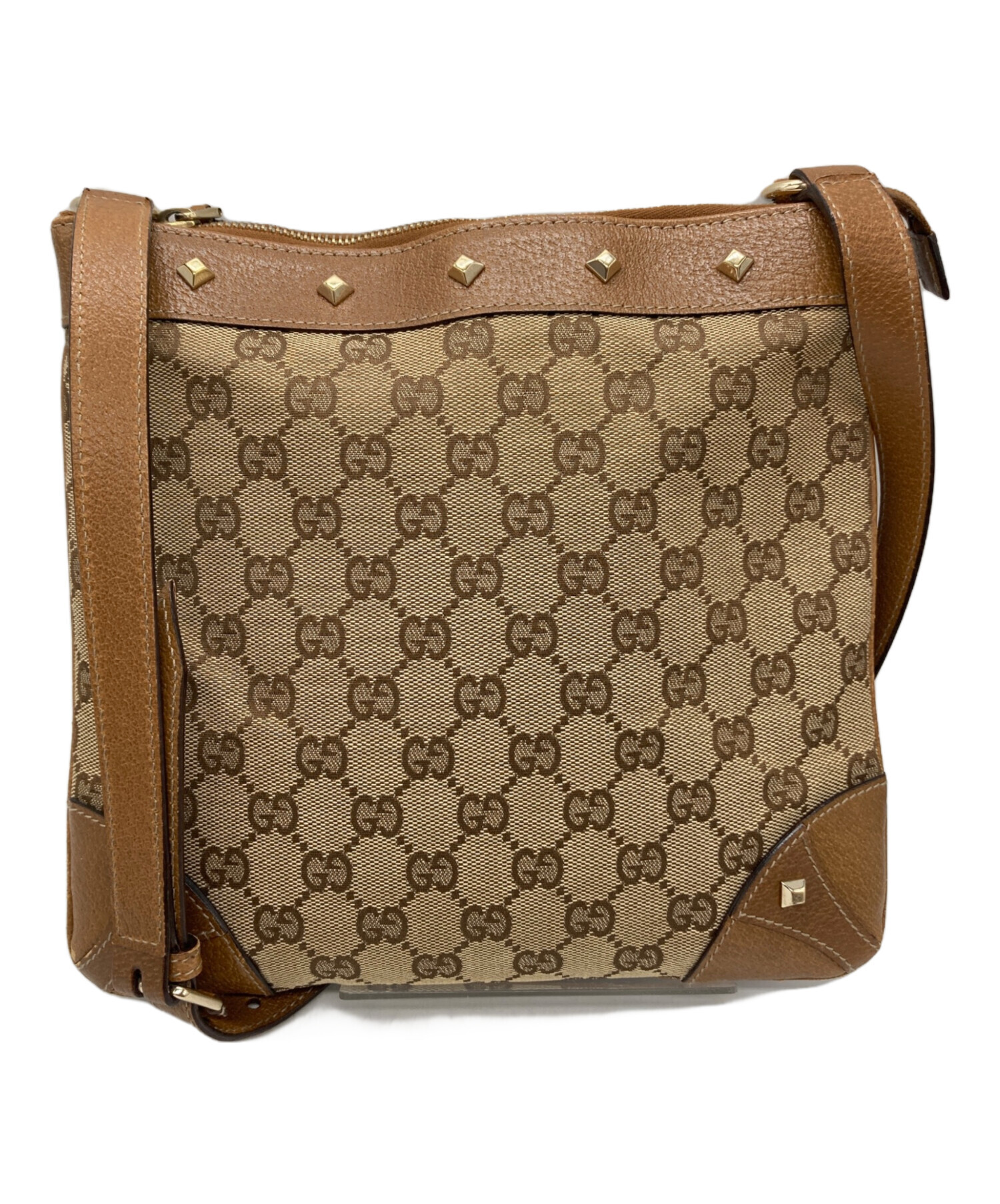 中古・古着通販】GUCCI (グッチ) GGキャンバス スタッズ ショルダー 