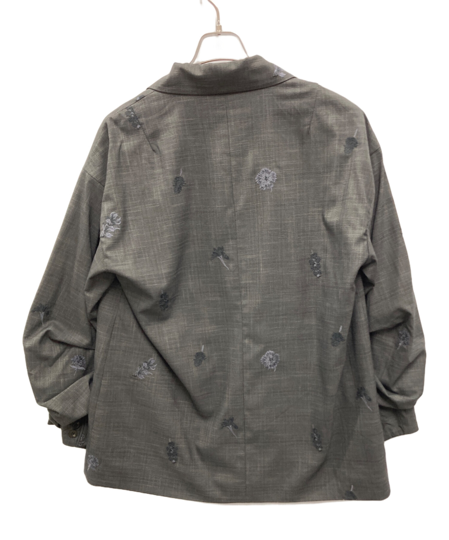 中古・古着通販】AMERI (アメリ) CHECK FLOWER PAPA JACKET ブラック 