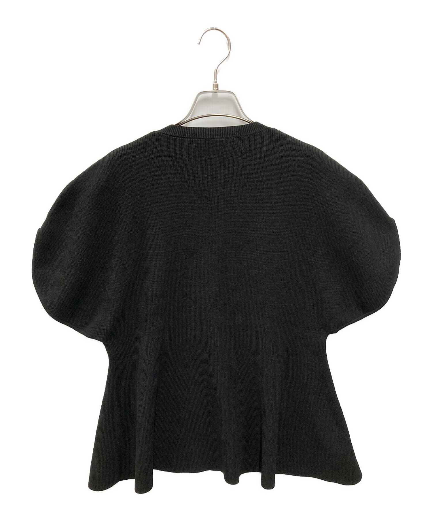 heve Arch Peplum knit チャコール　グレー 中古・古着通販】Heve (ヘイヴ) Arch Peplum knit ブラック サイズ