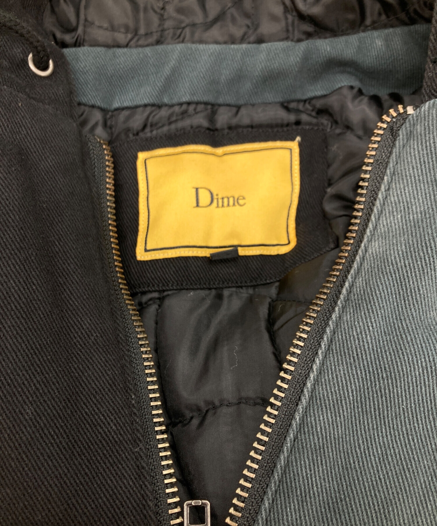 中古・古着通販】Dime (ダイム) Panel Denim Hooded Bomber ブラック 